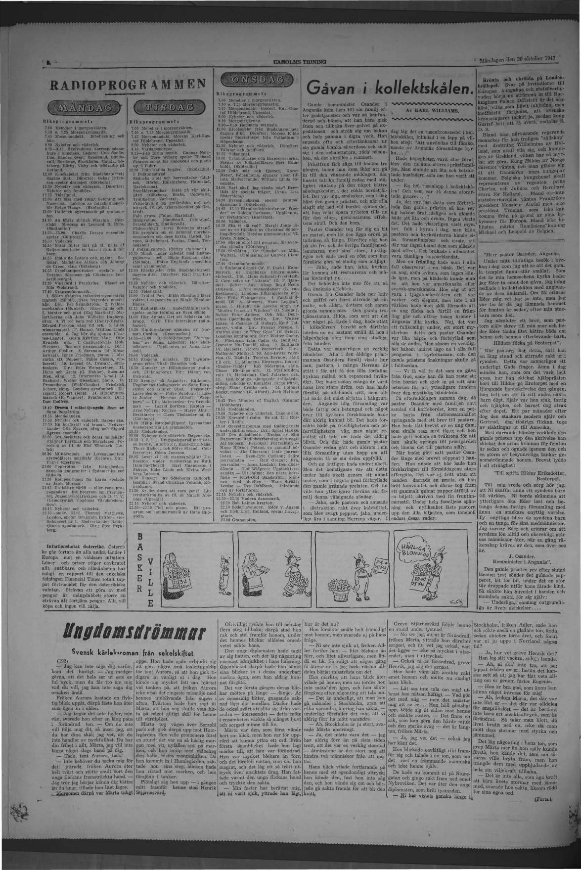 Laholms Tidning Måndag 20 oktober 1947, sida 8
