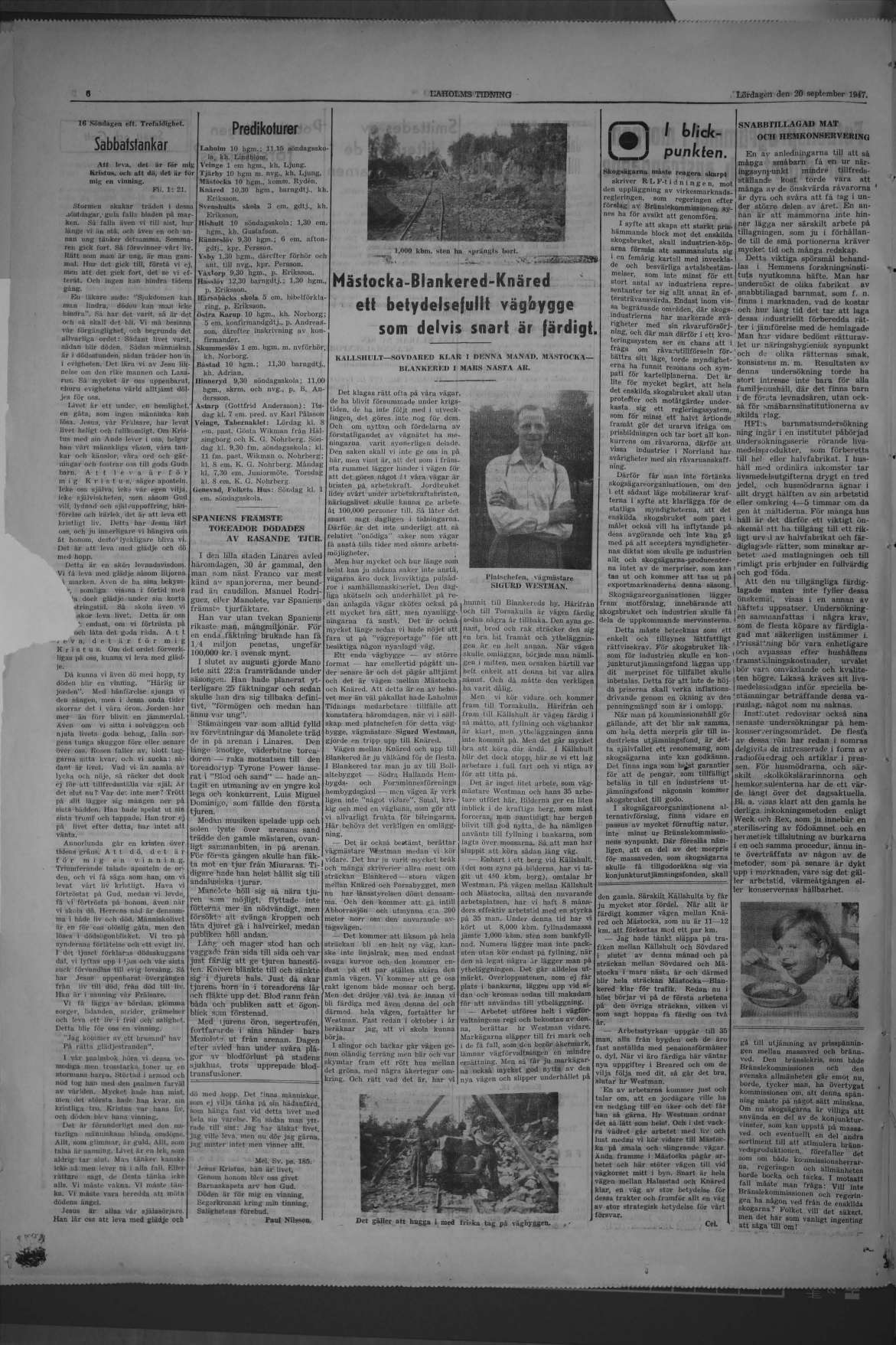 Laholms Tidning Lördag 20 september 1947, sida 6