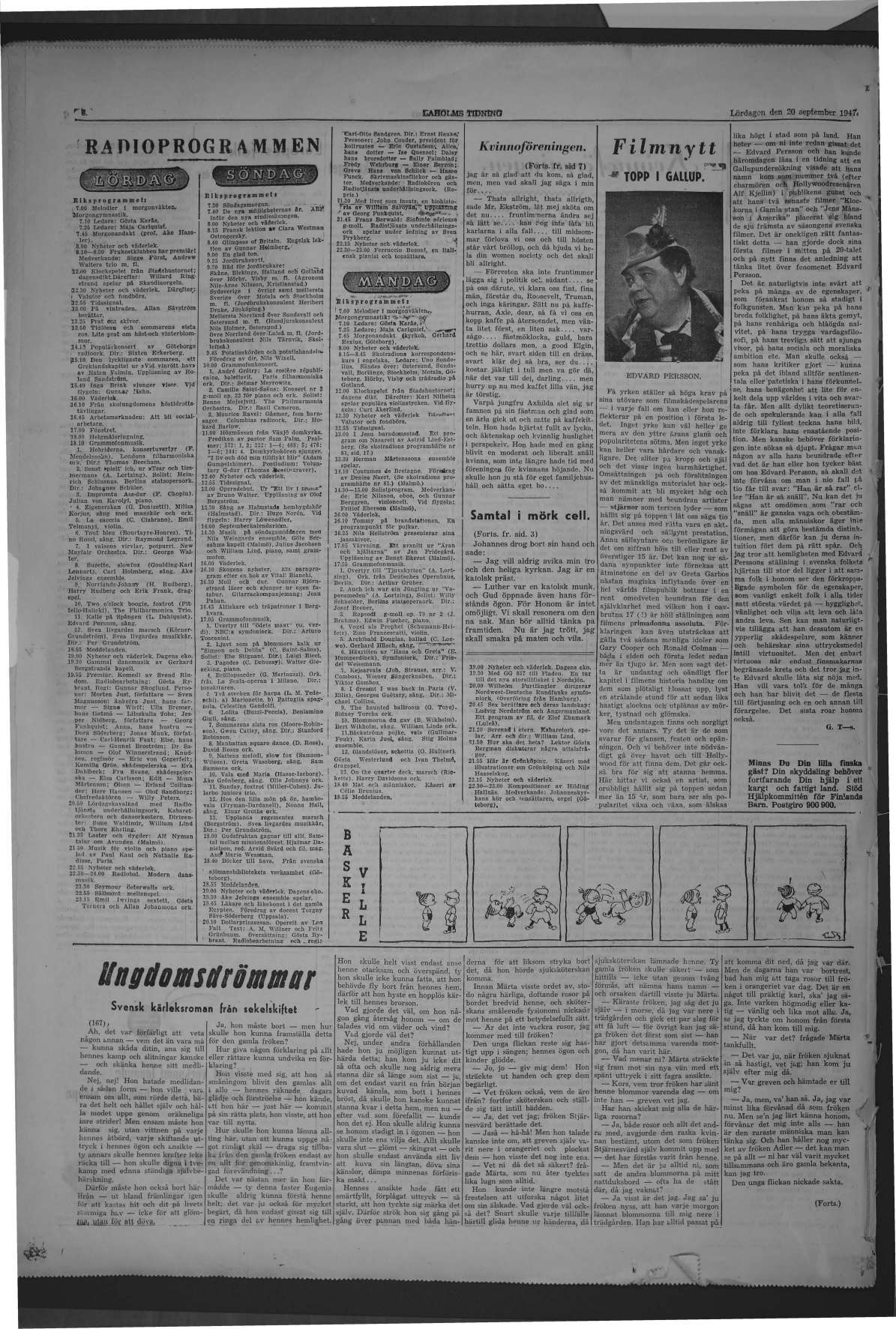 Laholms Tidning Lördag 20 september 1947, sida 8