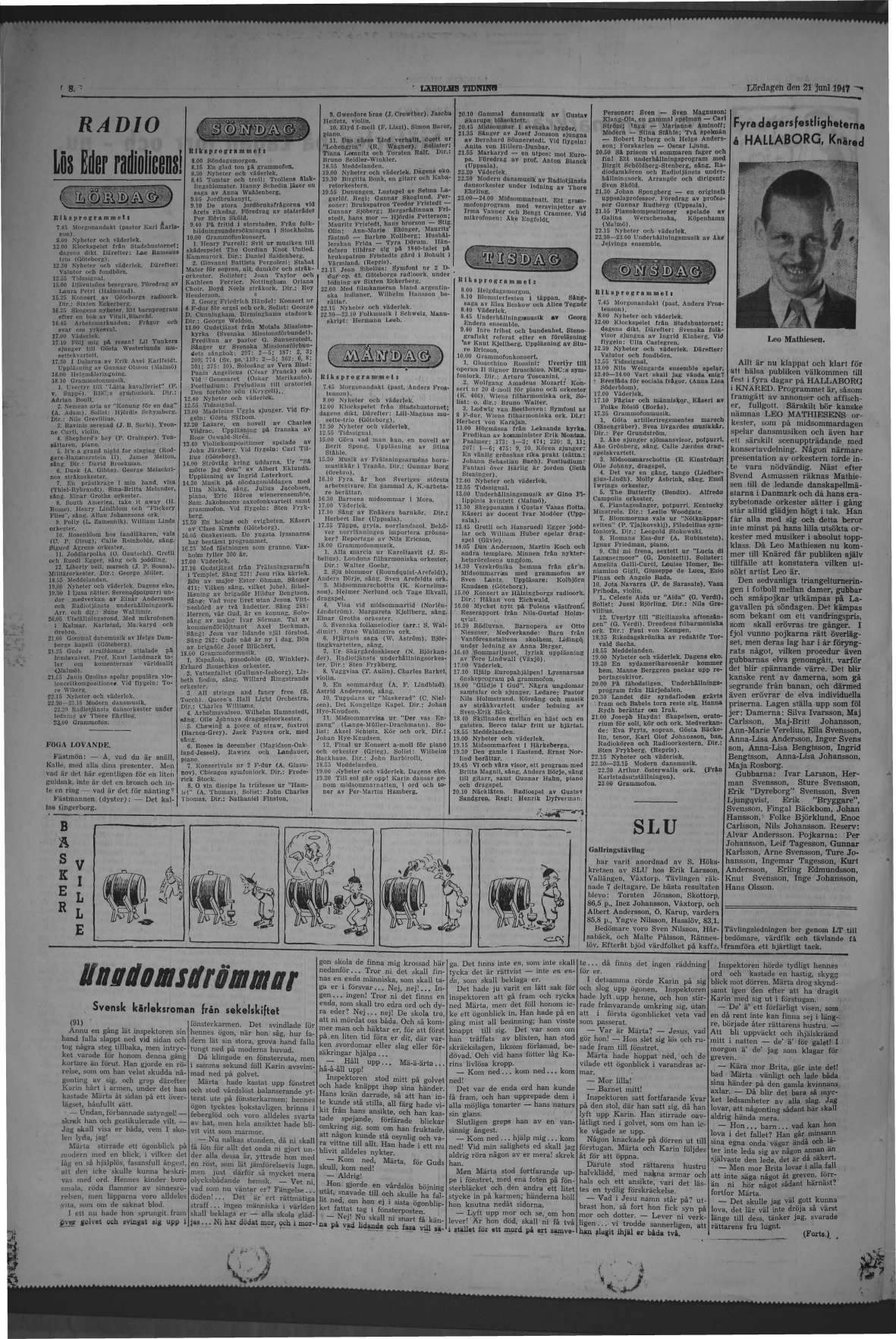 Laholms Tidning Lördag 21 juni 1947, sida 8