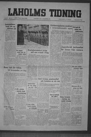 Förstasidan, Onsdag 28 december 1949