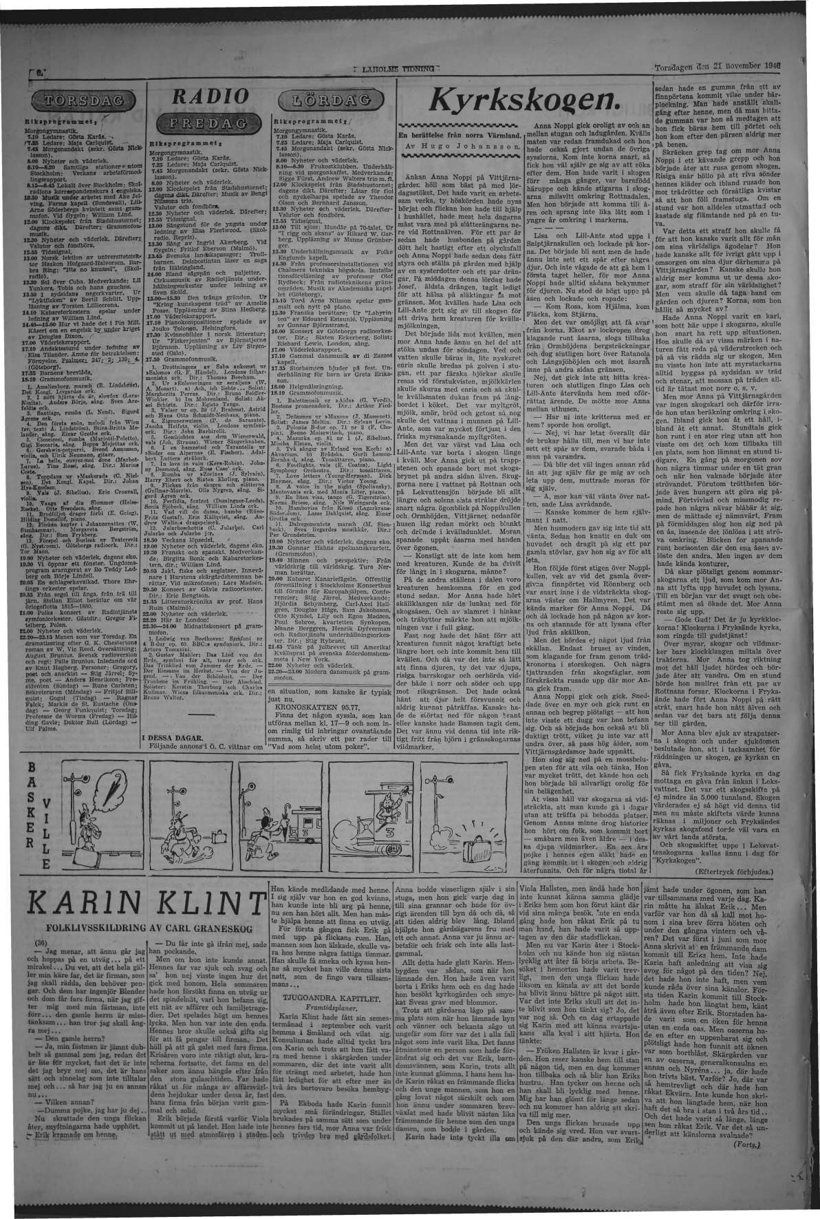 Laholms Tidning Torsdag 21 november 1946, sida 6