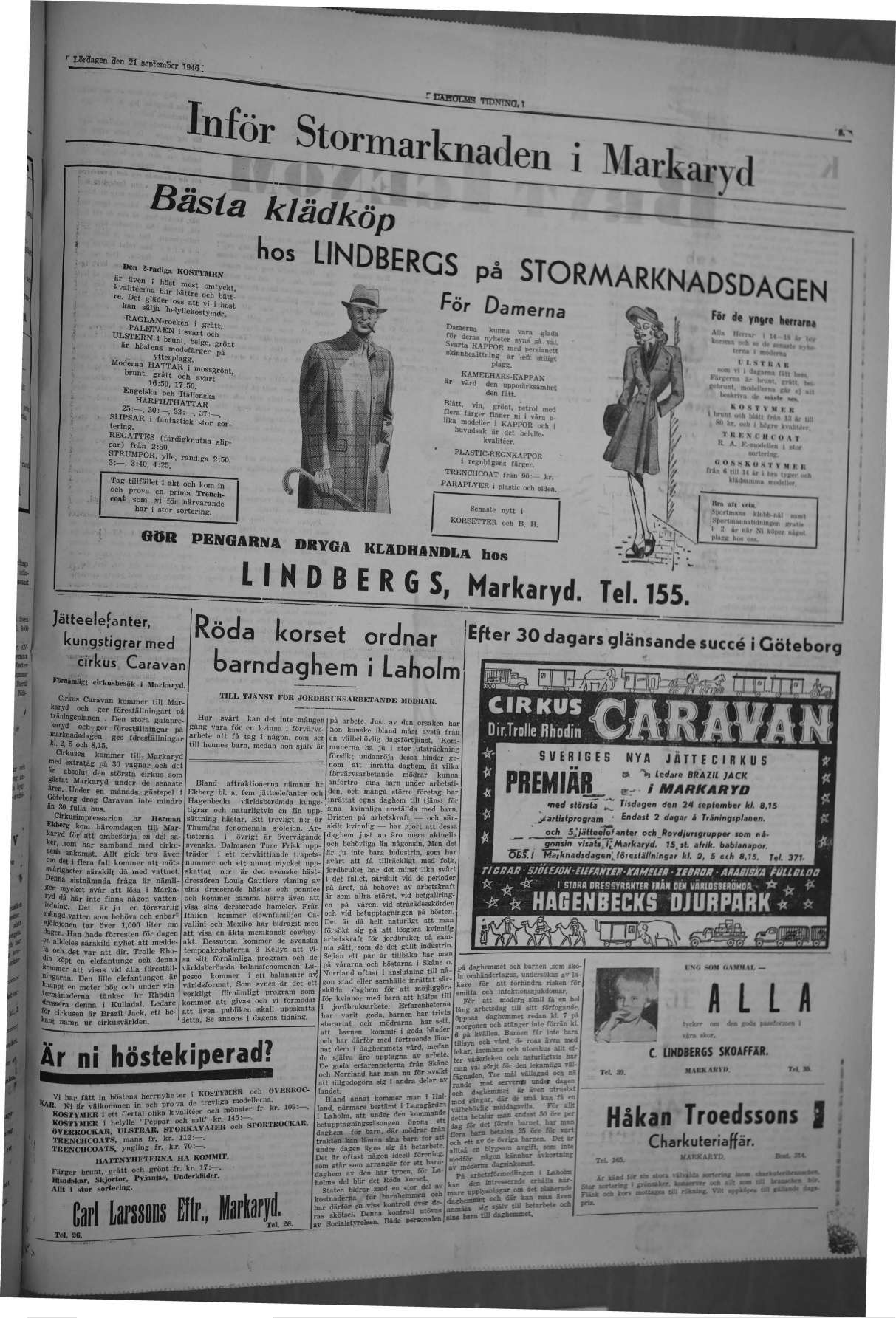 Laholms Tidning Lördag 21 september 1946, sida 5