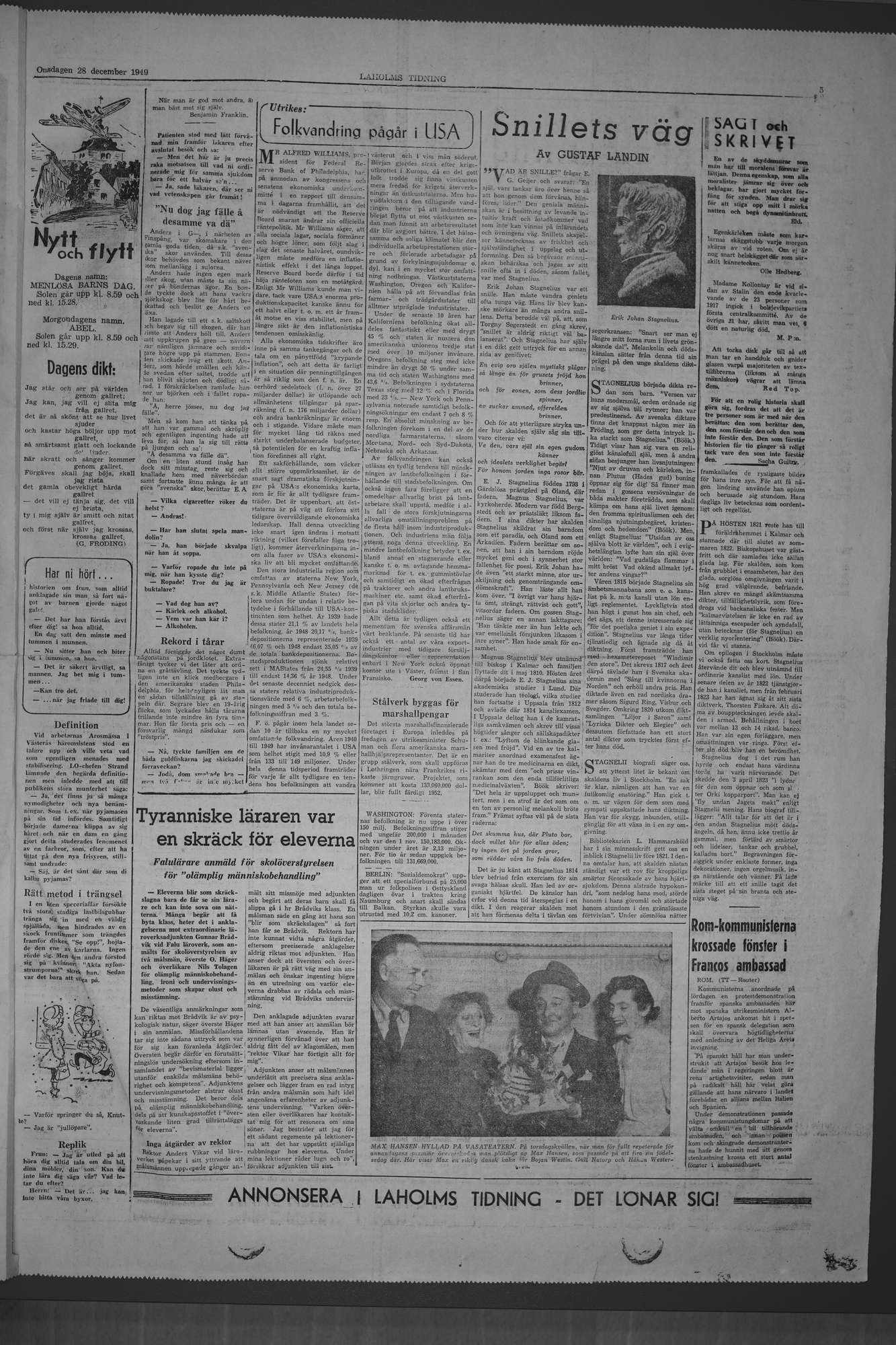 Laholms Tidning Onsdag 28 december 1949, sida 5