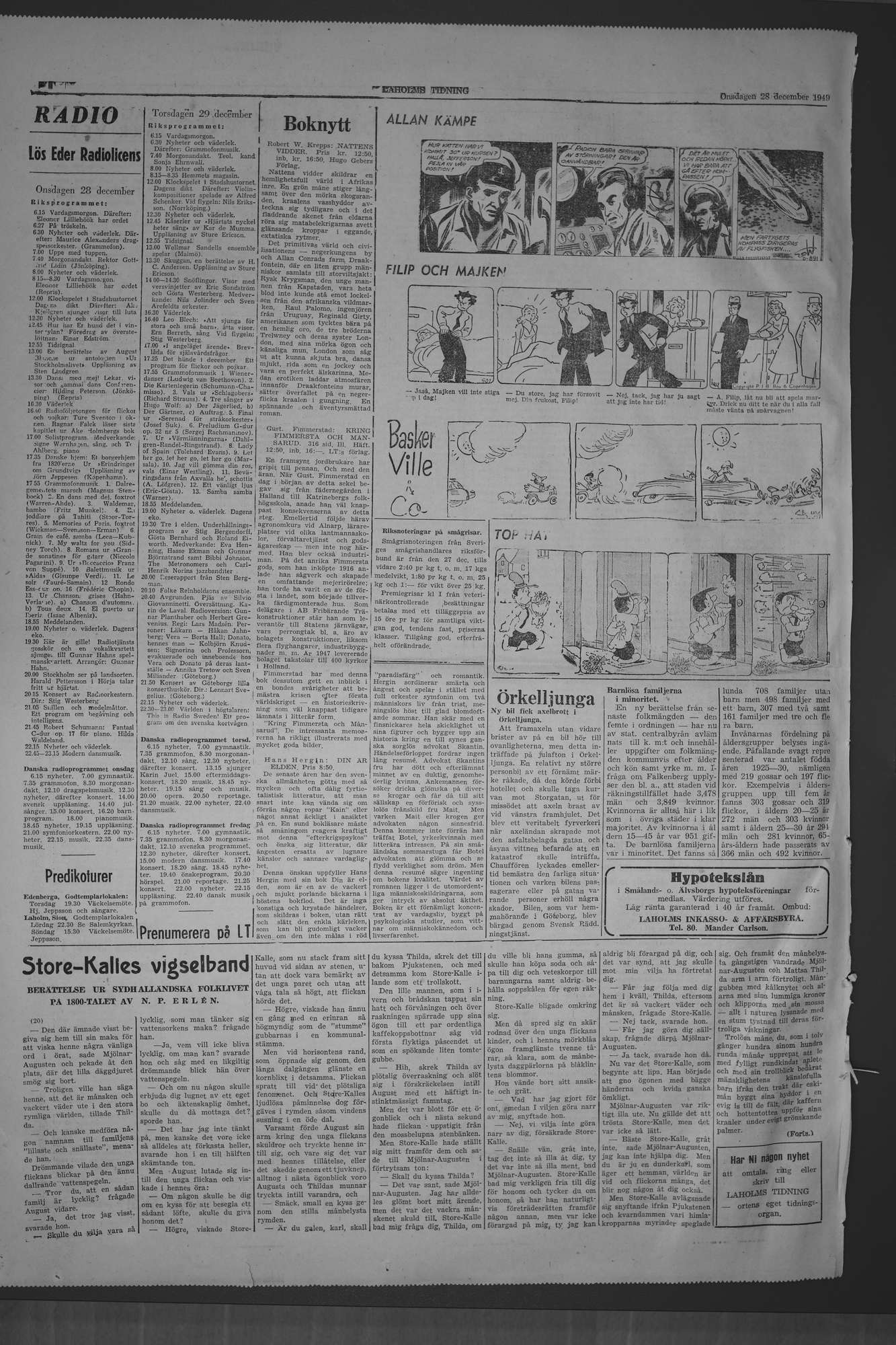 Laholms Tidning Onsdag 28 december 1949, sida 6