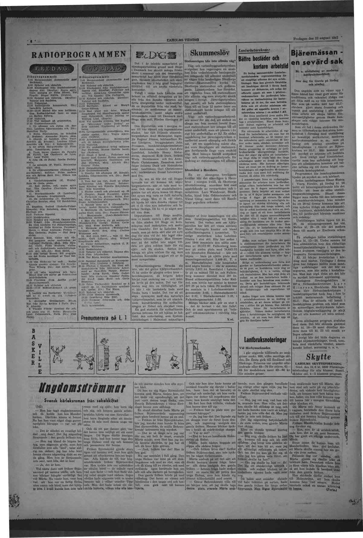 Laholms Tidning Fredag 22 augusti 1947, sida 6