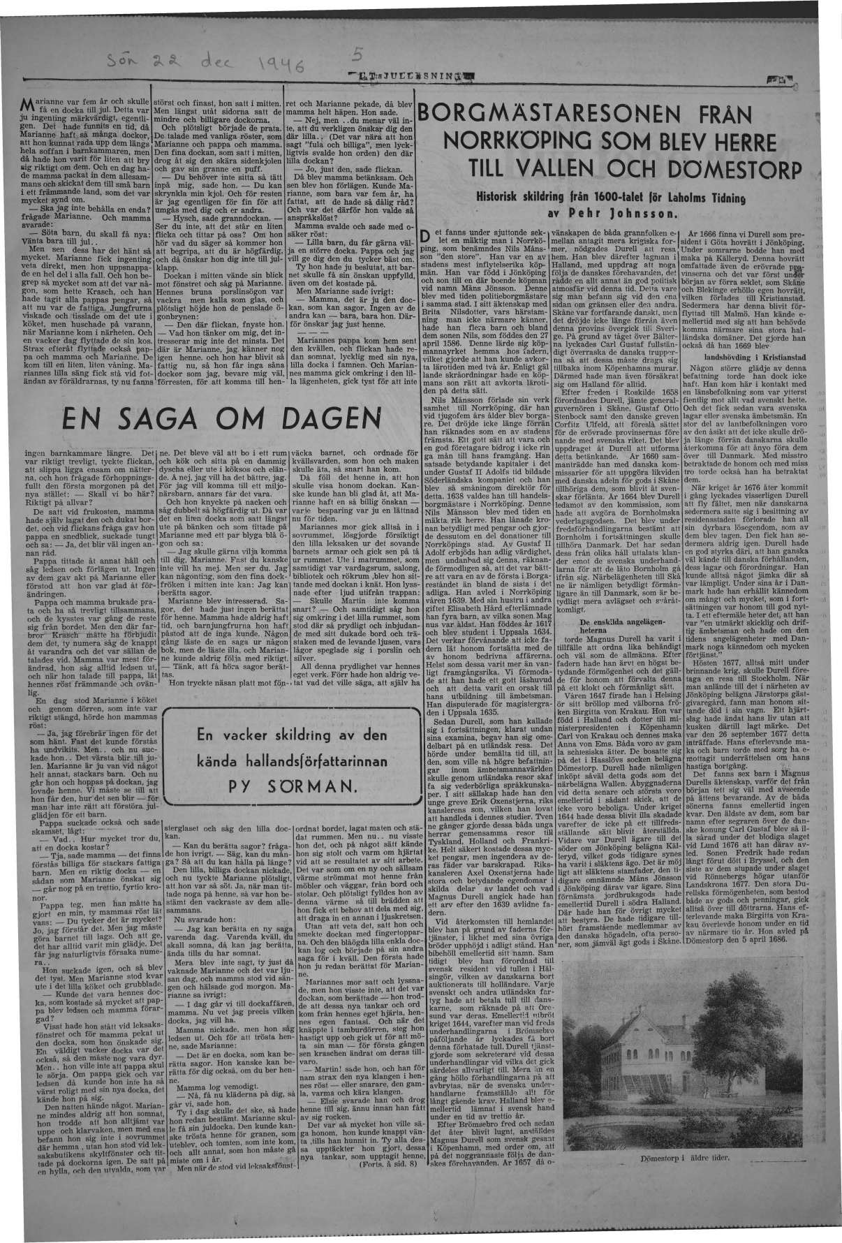 Laholms Tidning Söndag 22 december 1946, sida 5