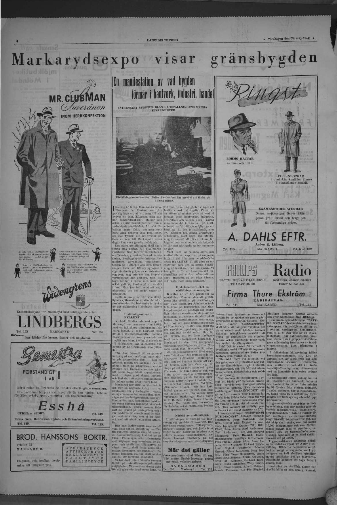 Laholms Tidning Torsdag 22 maj 1947, sida 4