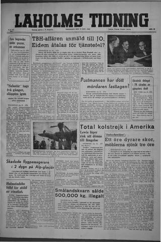 Förstasidan, Fredag 22 november 1946