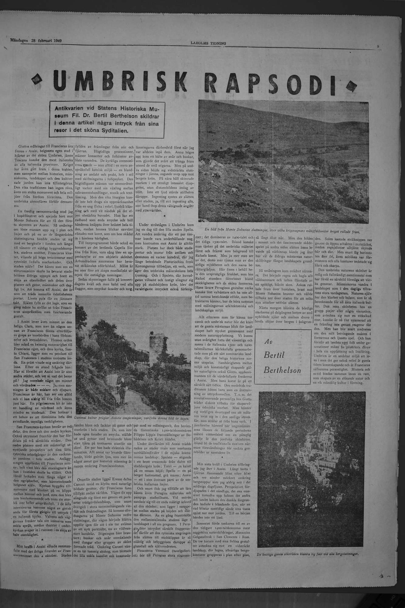 Laholms Tidning Måndag 28 februari 1949, sida 5