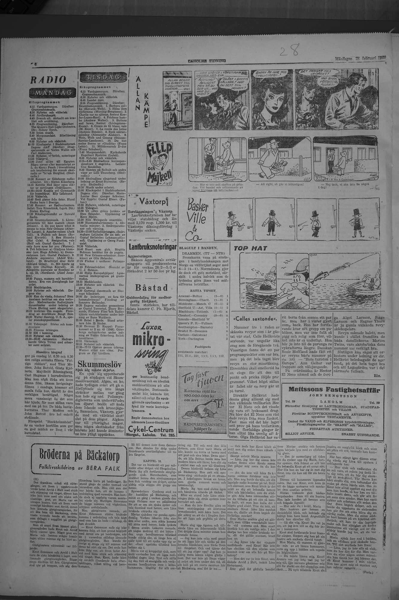 Laholms Tidning Måndag 28 februari 1949, sida 6