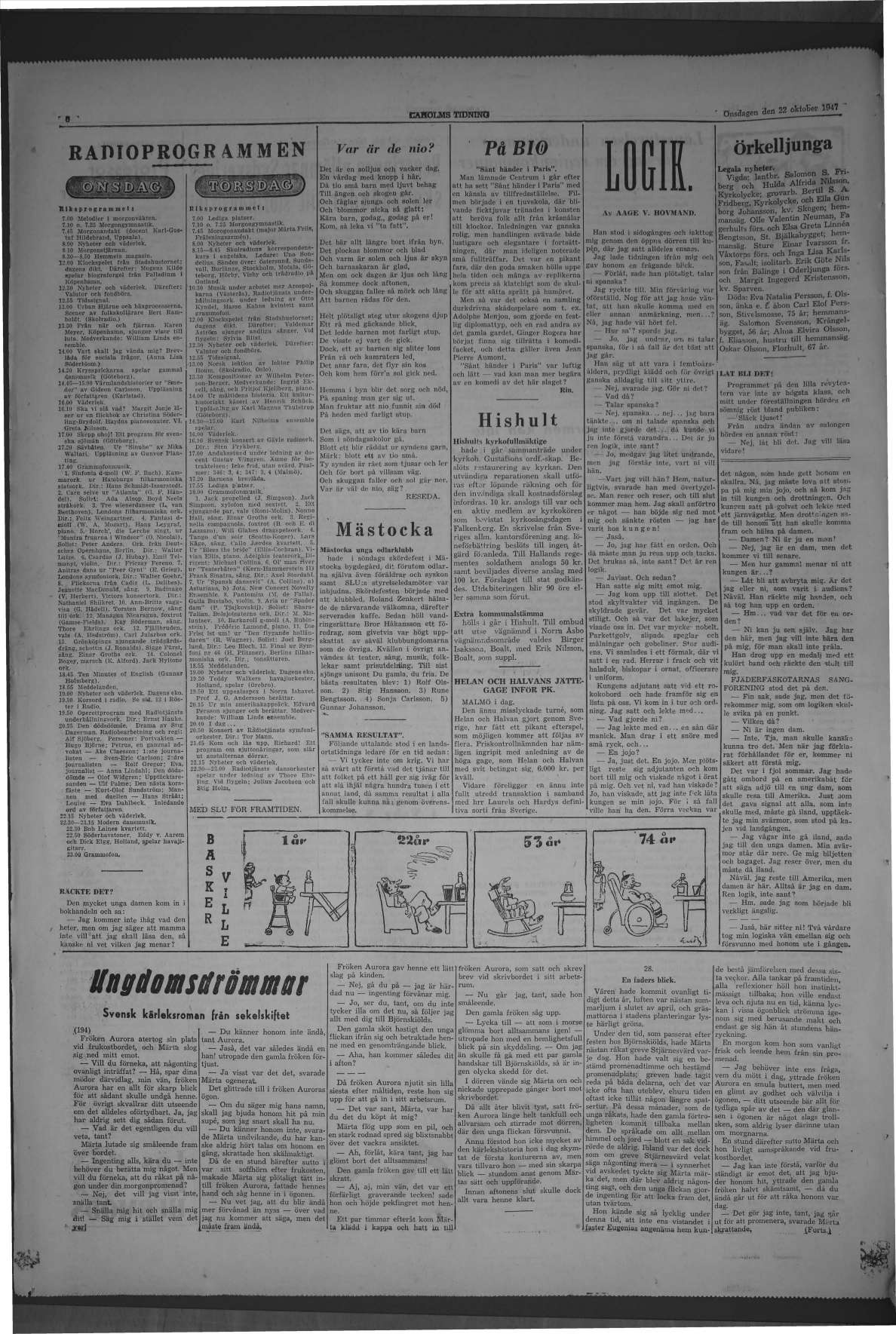 Laholms Tidning Onsdag 22 oktober 1947, sida 6