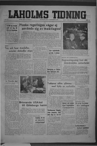Förstasidan, Måndag 22 september 1947