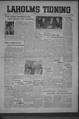 Förstasidan, Fredag 28 januari 1949