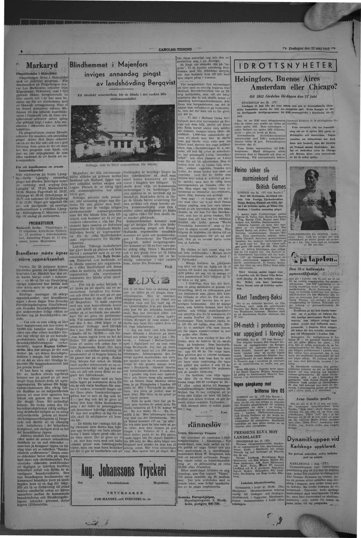 Laholms Tidning Fredag 23 maj 1947, sida 4