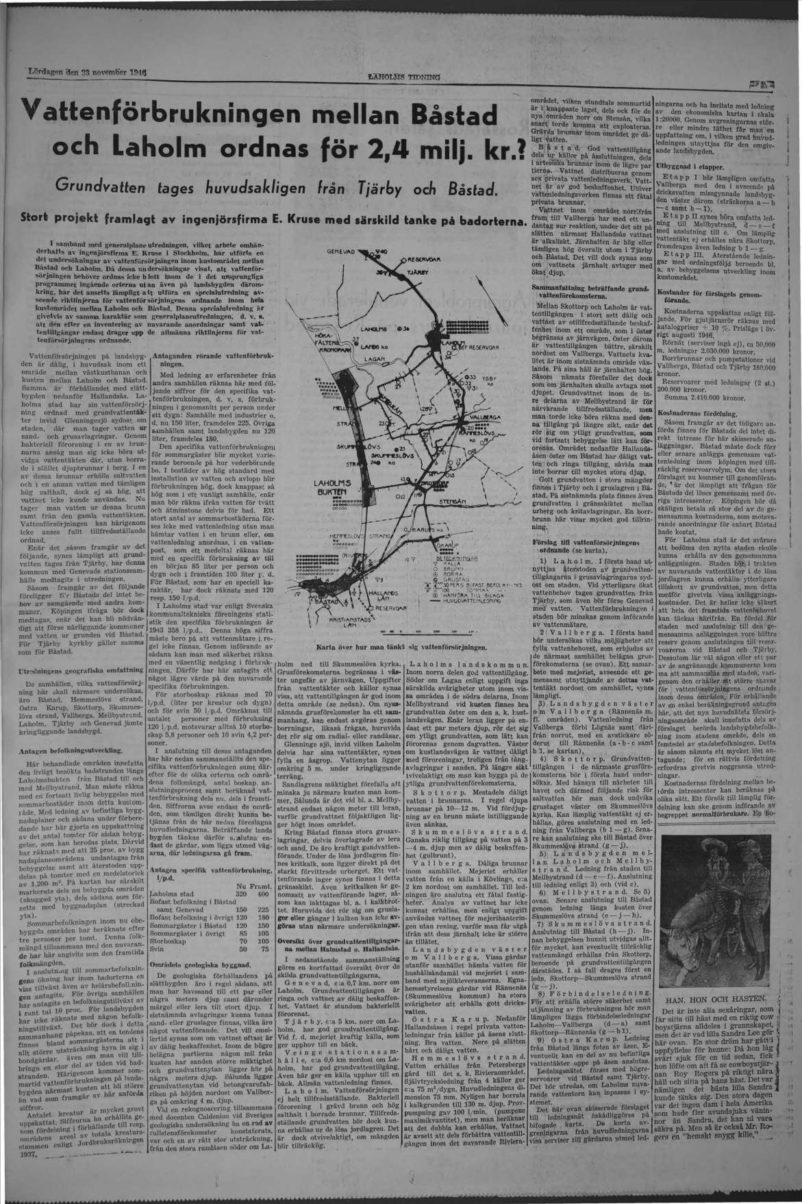 Laholms Tidning Lördag 23 november 1946, sida 5