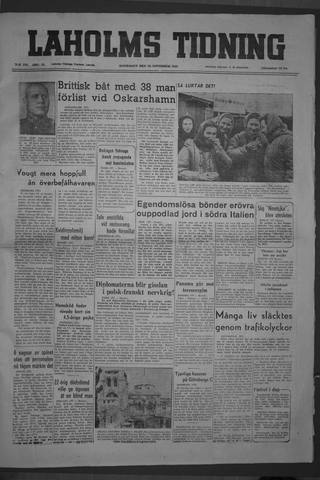 Förstasidan, Måndag 28 november 1949