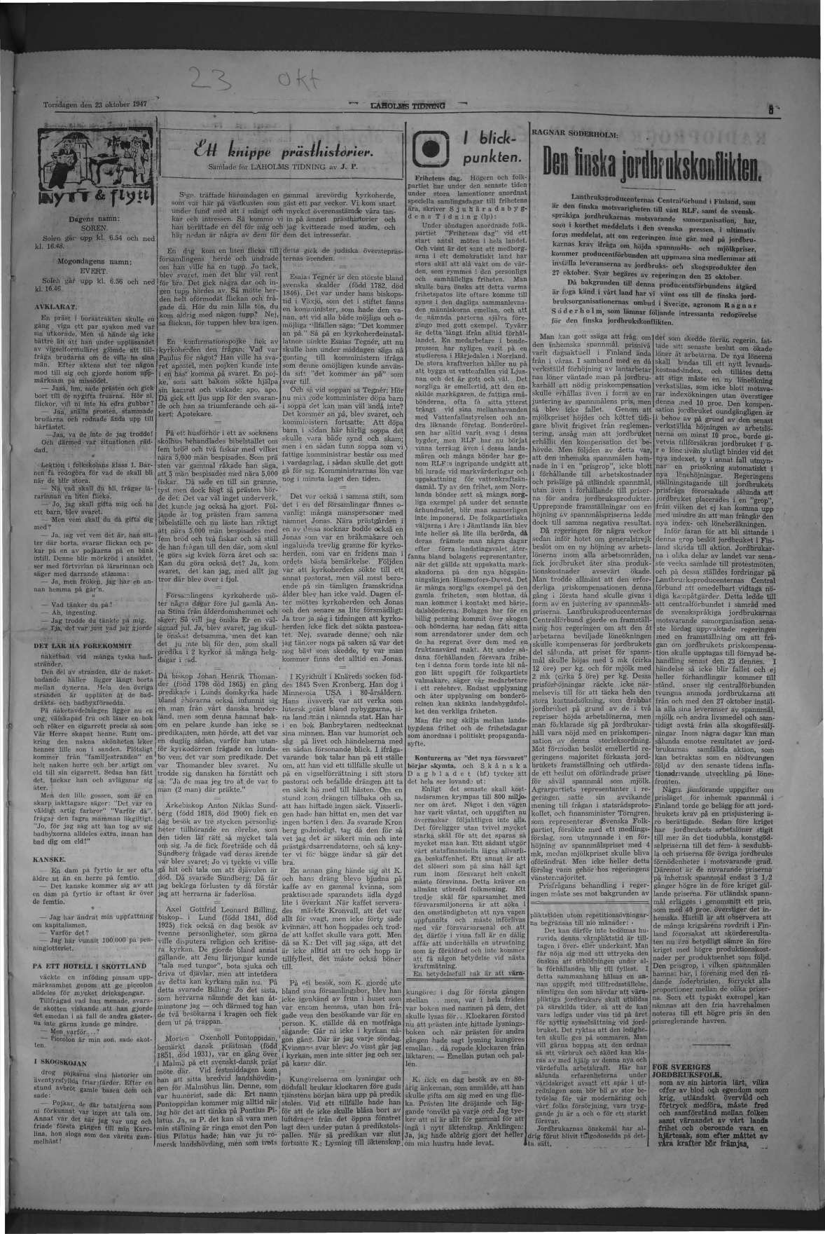 Laholms Tidning Torsdag 23 oktober 1947, sida 5