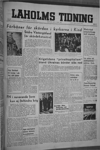 Förstasidan, Måndag 23 september 1946