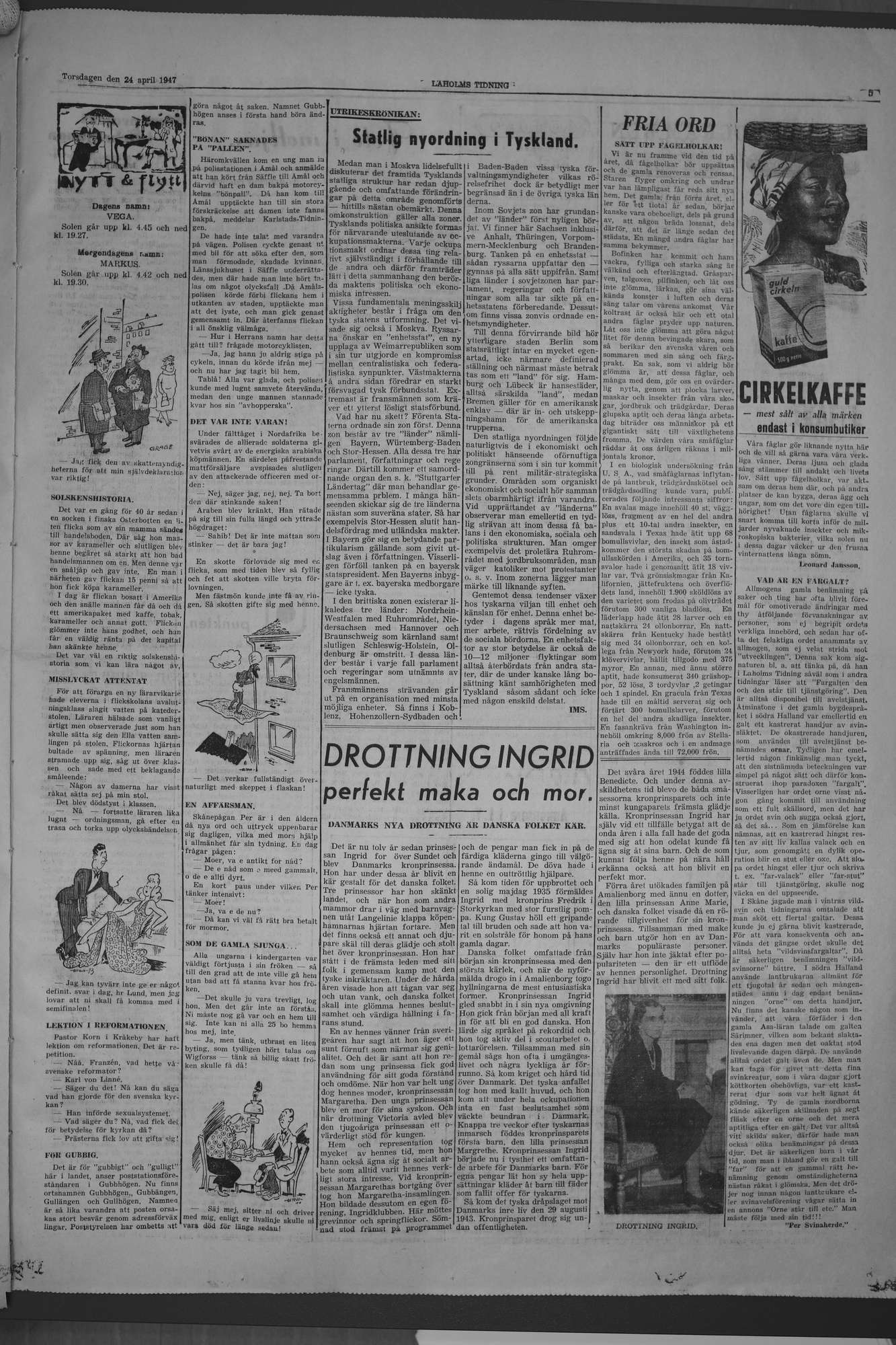 Laholms Tidning Torsdag 24 april 1947, sida 5