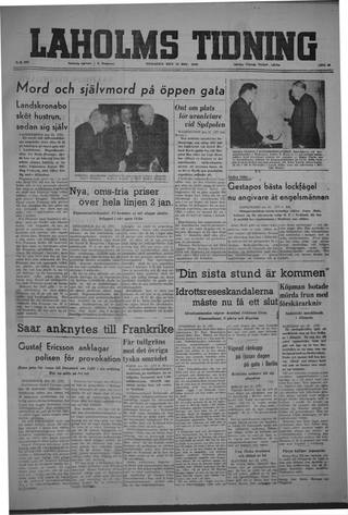 Förstasidan, Tisdag 24 december 1946