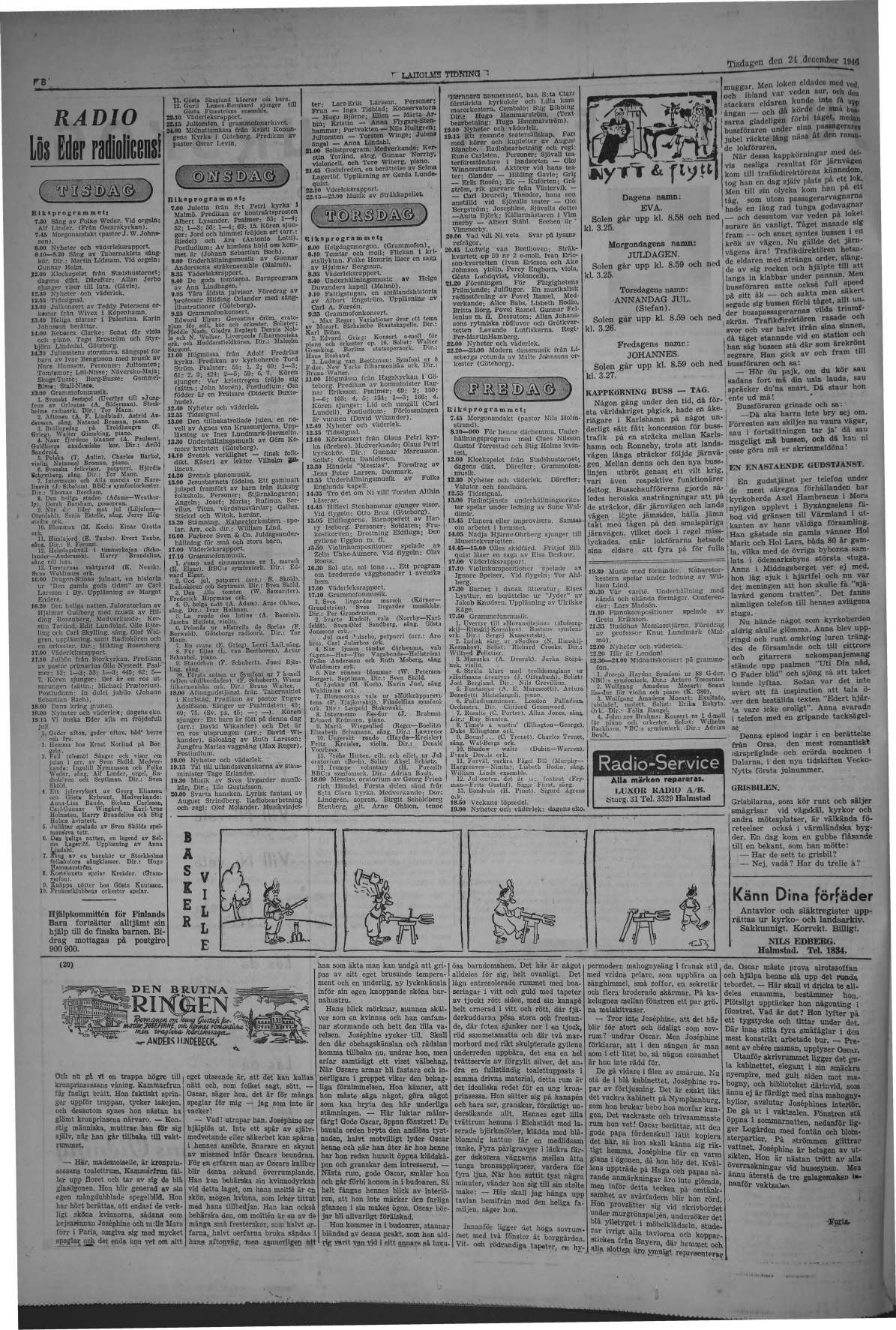Laholms Tidning Tisdag 24 december 1946, sida 8