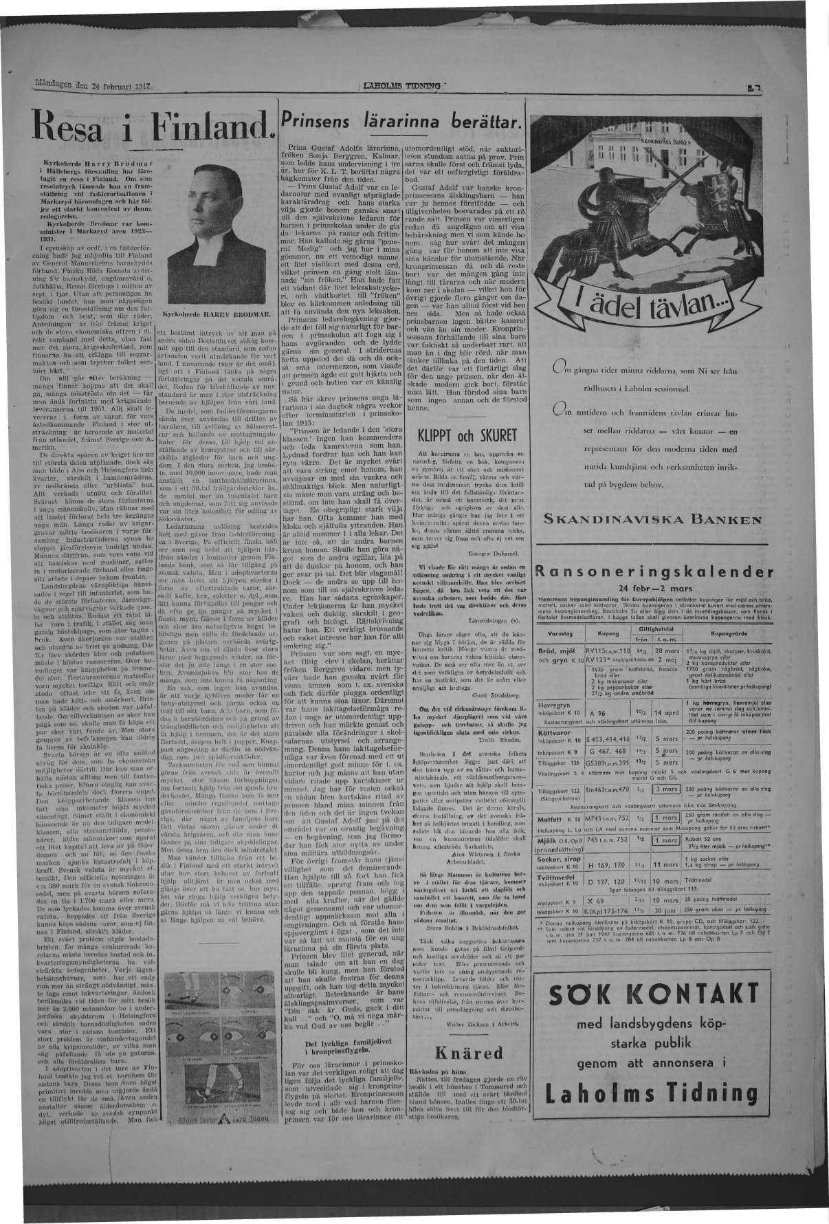 Laholms Tidning Måndag 24 februari 1947, sida 5