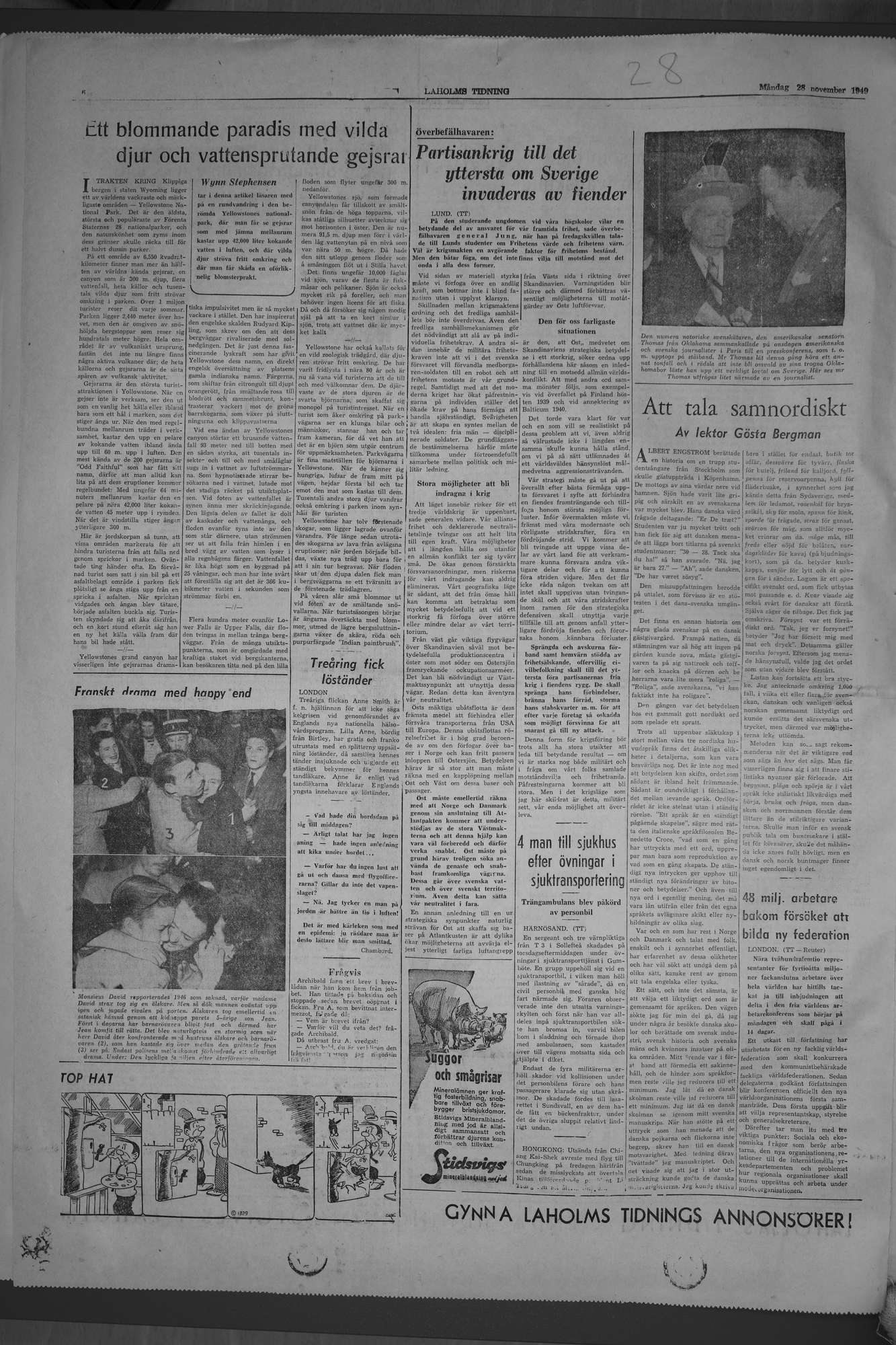 Laholms Tidning Måndag 28 november 1949, sida 6