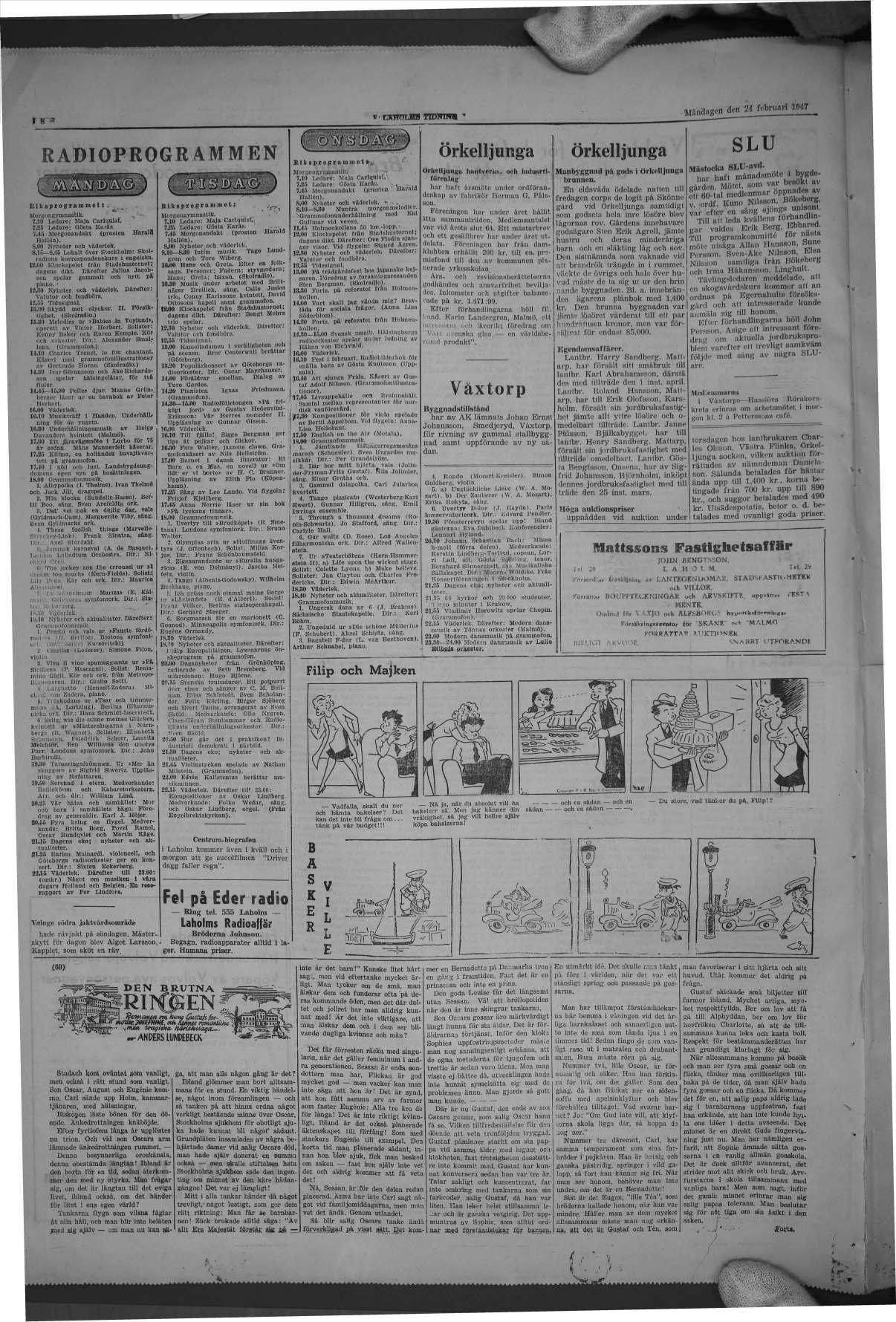 Laholms Tidning Måndag 24 februari 1947, sida 8