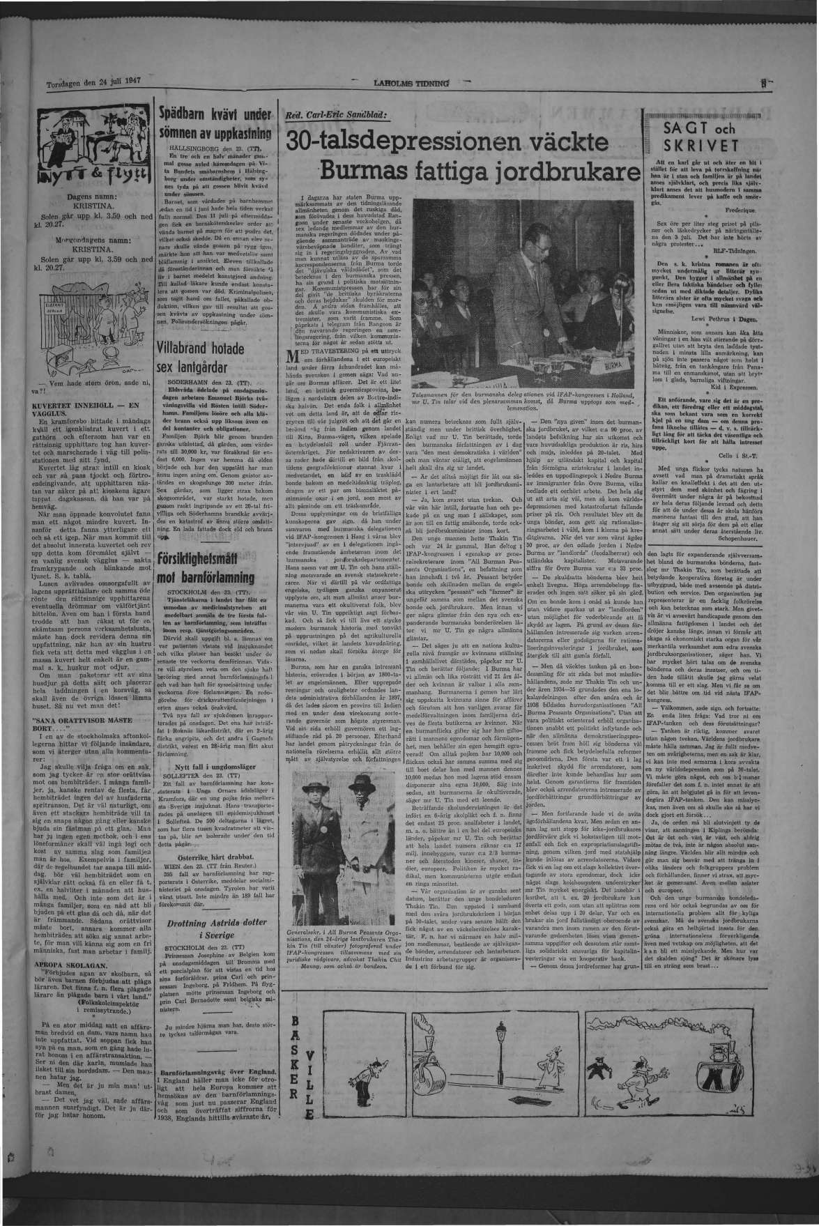 Laholms Tidning Torsdag 24 juli 1947, sida 5