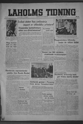 Förstasidan, Lördag 24 maj 1947