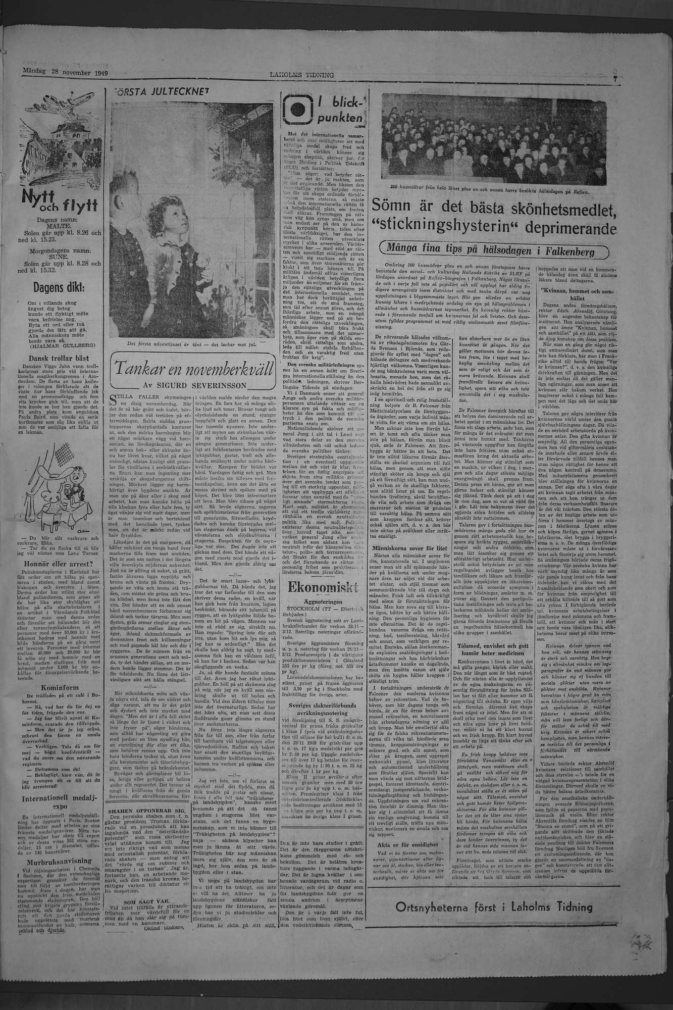 Laholms Tidning Måndag 28 november 1949, sida 7