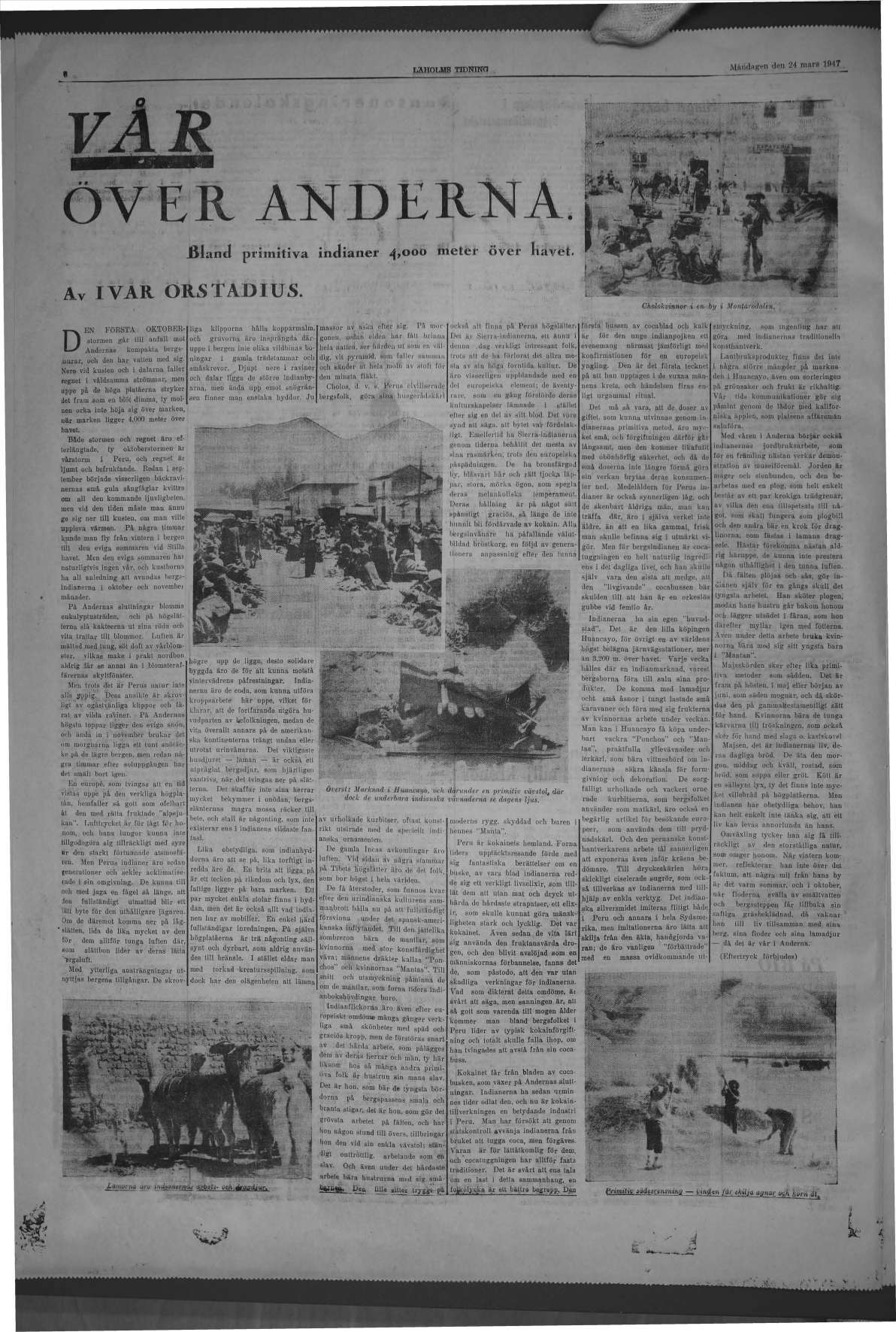 Laholms Tidning Måndag 24 mars 1947, sida 6
