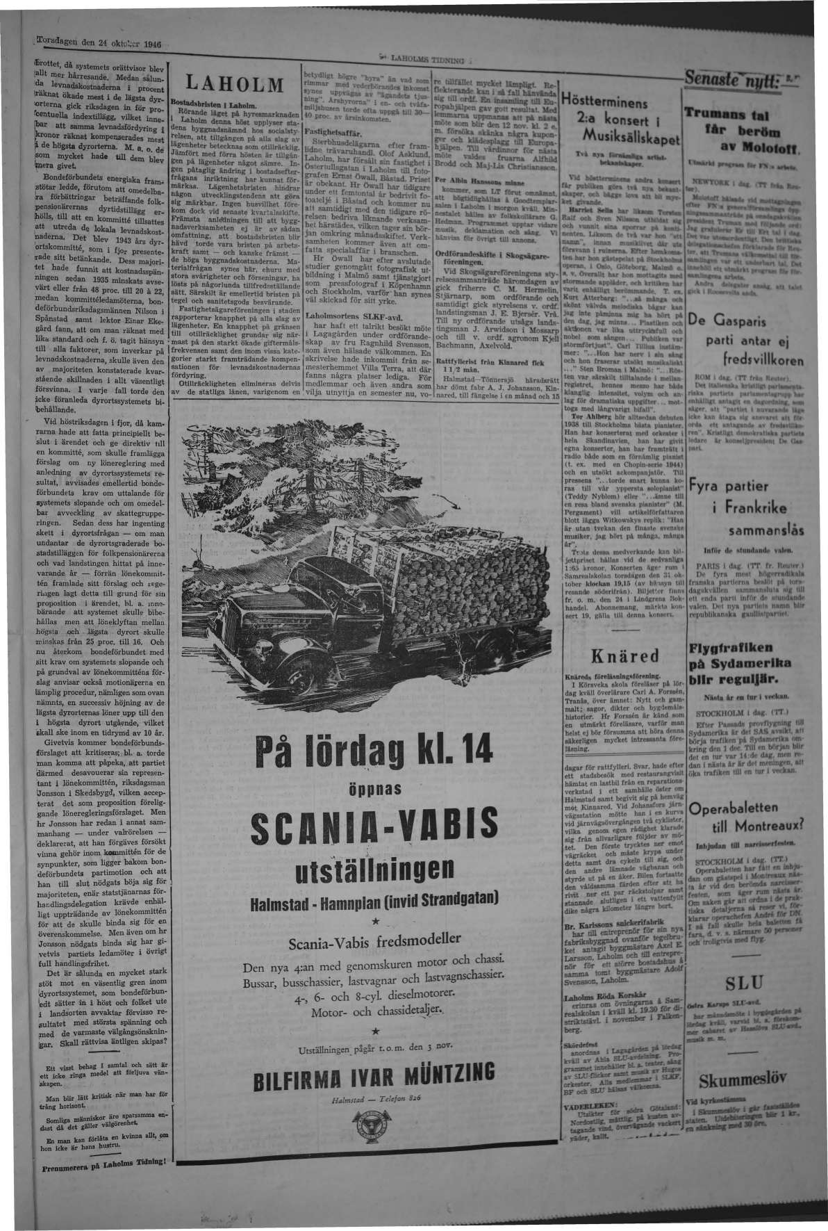 Laholms Tidning Torsdag 24 oktober 1946, sida 3