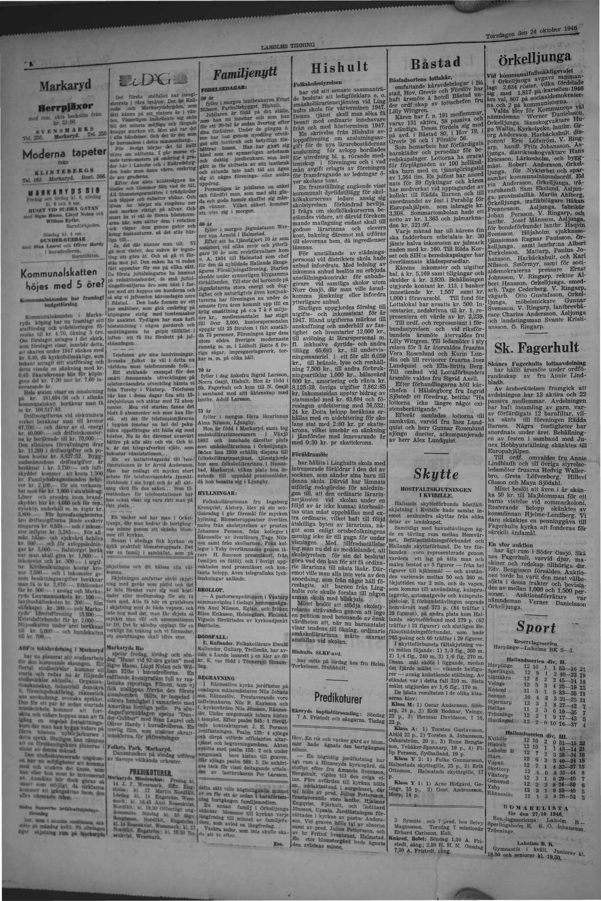 Laholms Tidning Torsdag 24 oktober 1946, sida 4