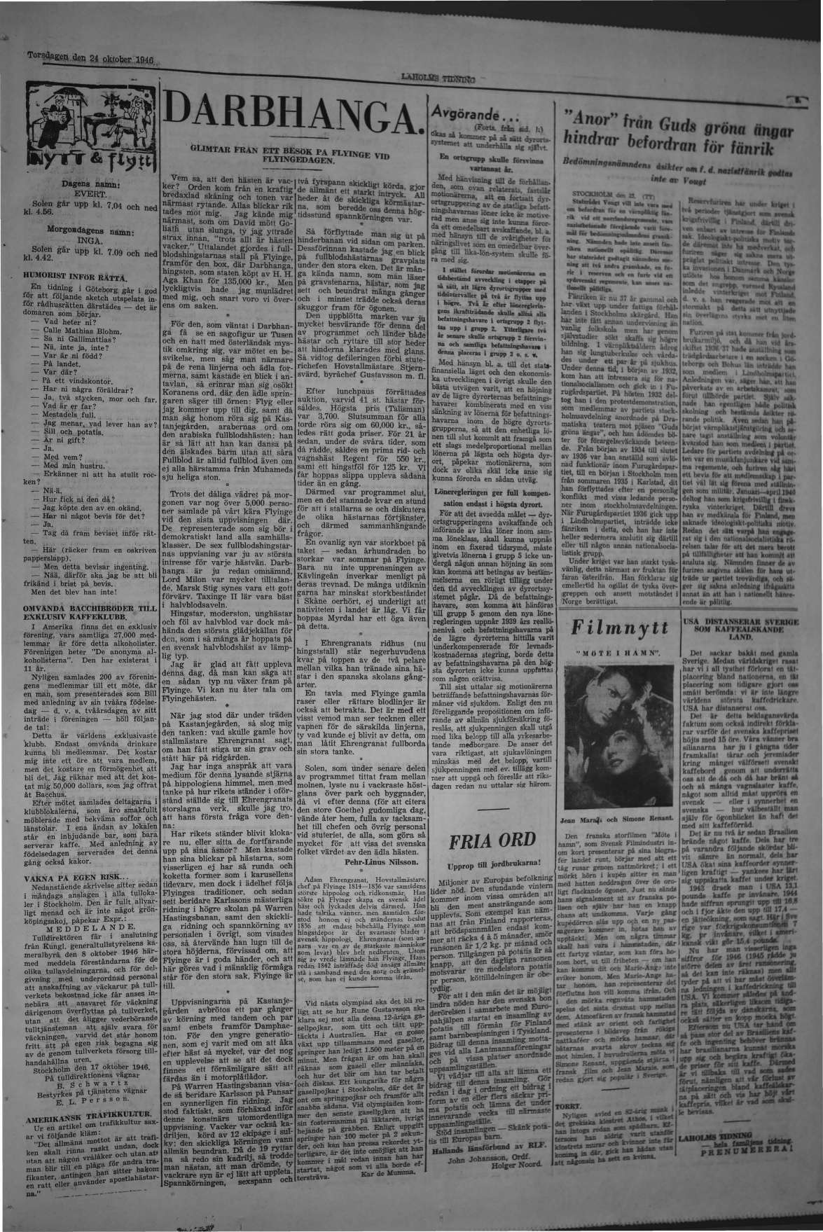 Laholms Tidning Torsdag 24 oktober 1946, sida 5