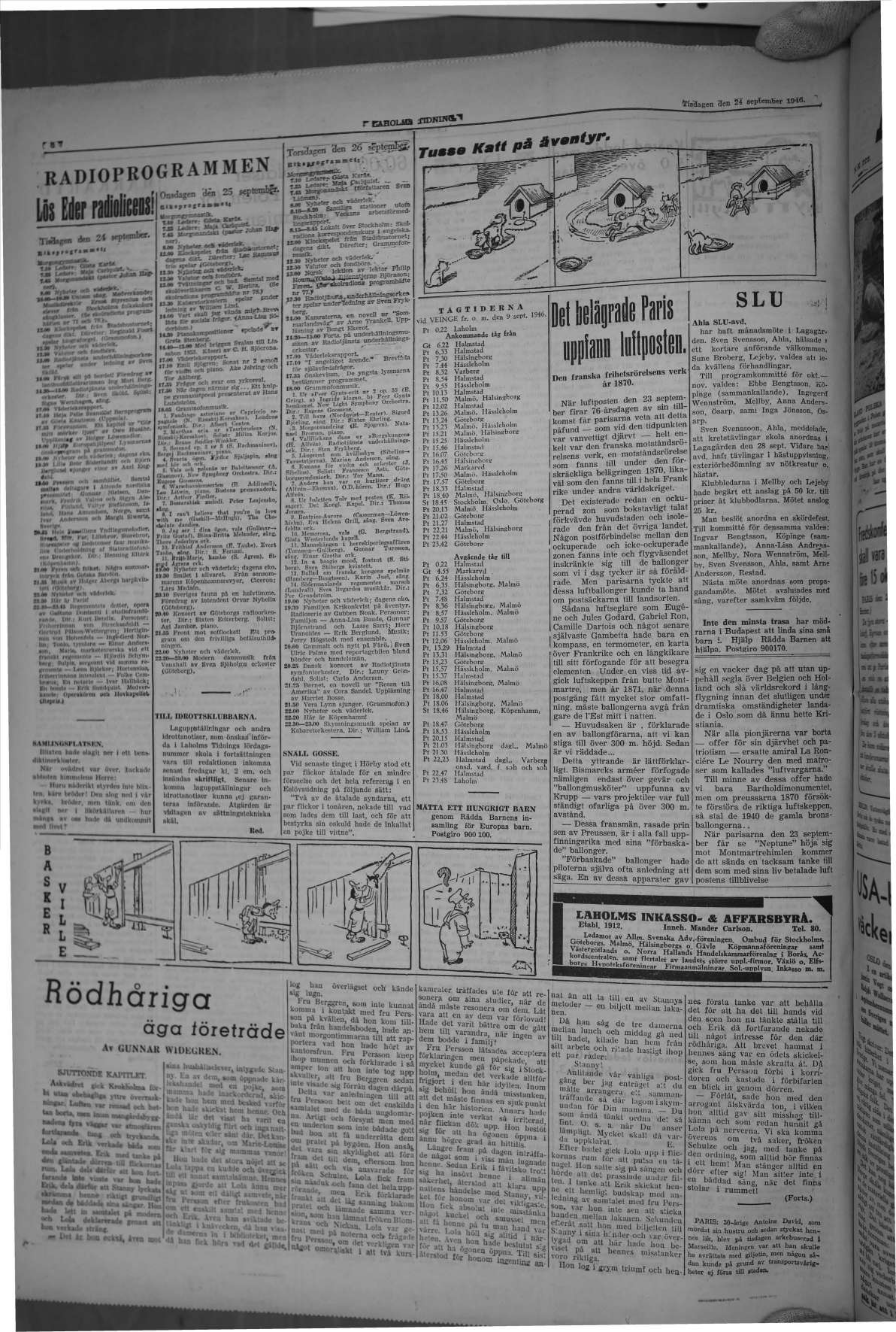 Laholms Tidning Tisdag 24 september 1946, sida 6