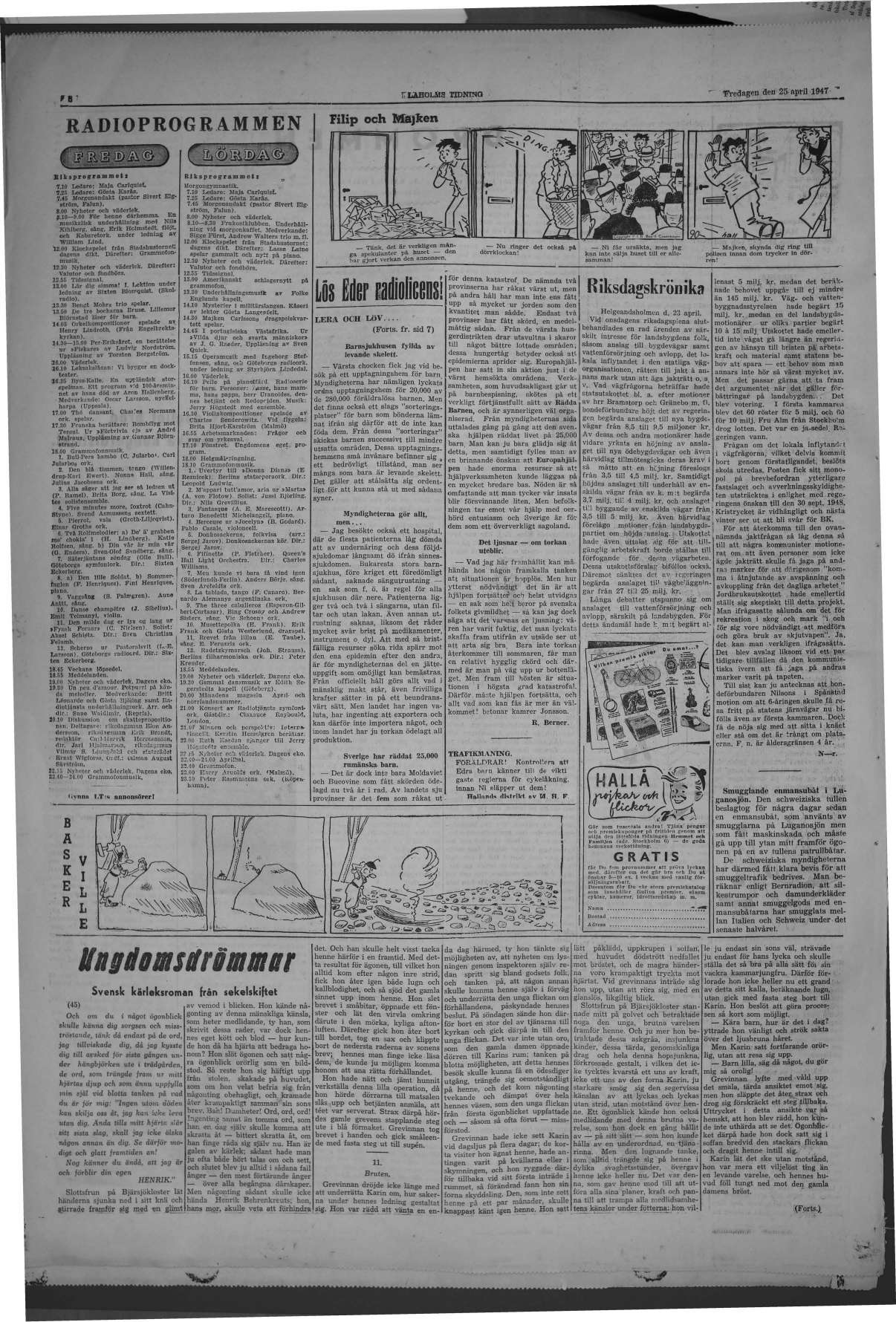 Laholms Tidning Fredag 25 april 1947, sida 8