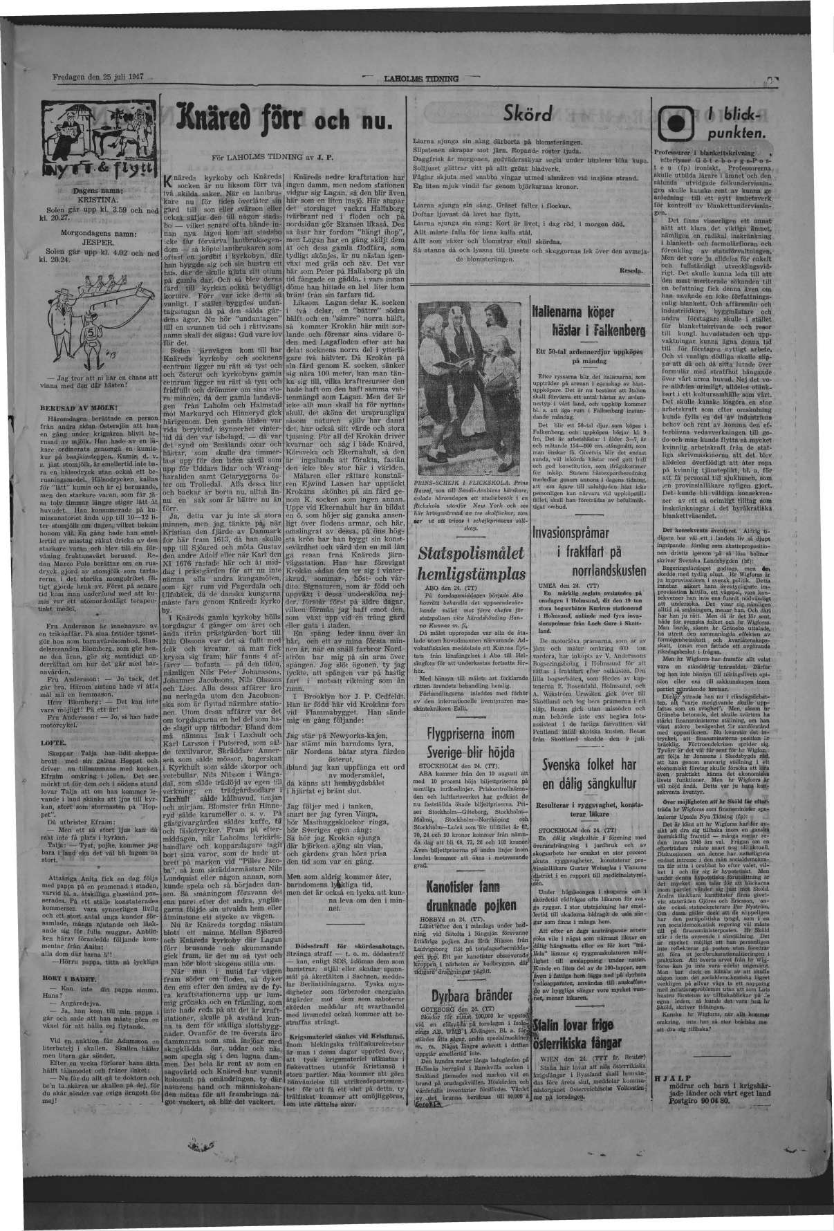 Laholms Tidning Fredag 25 juli 1947, sida 5