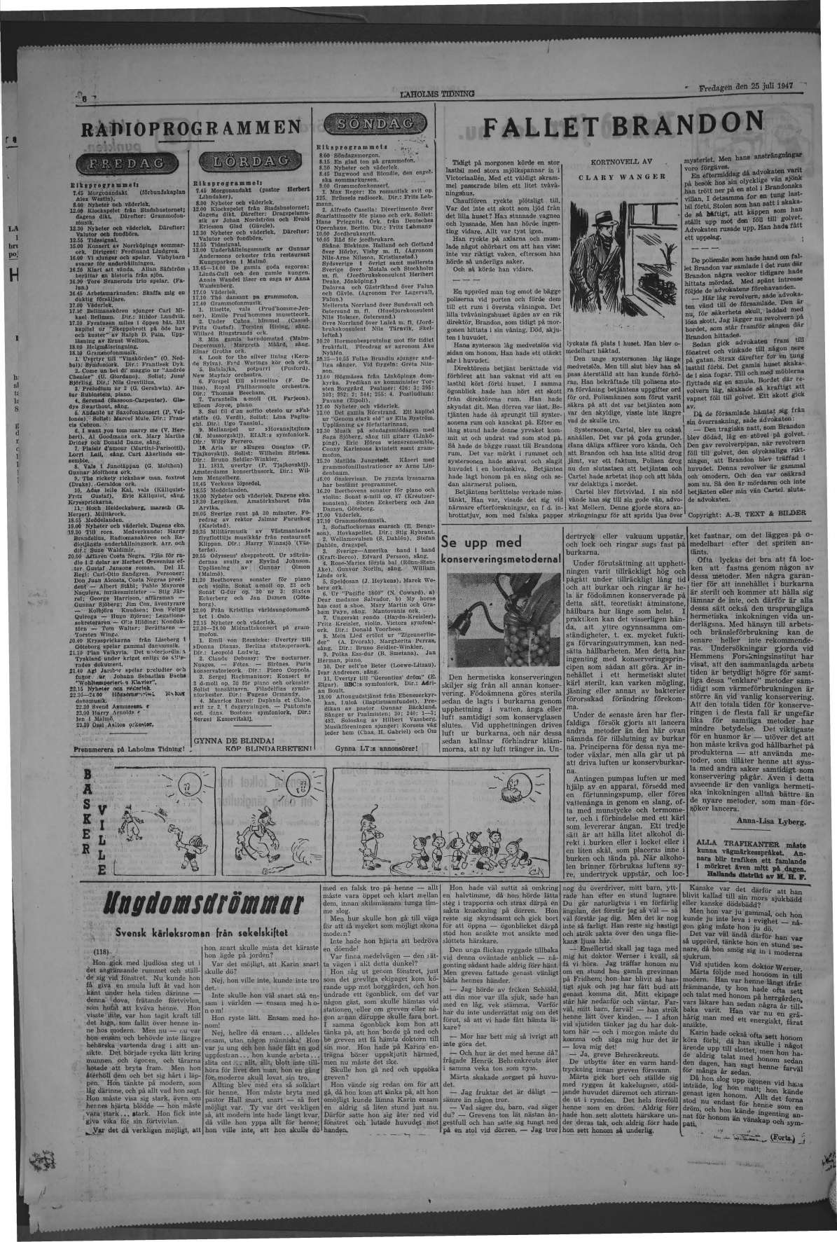 Laholms Tidning Fredag 25 juli 1947, sida 6