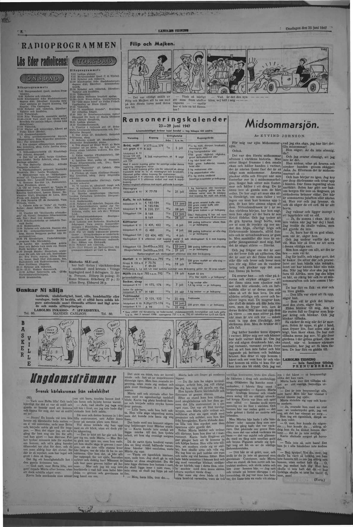 Laholms Tidning Onsdag 25 juni 1947, sida 8