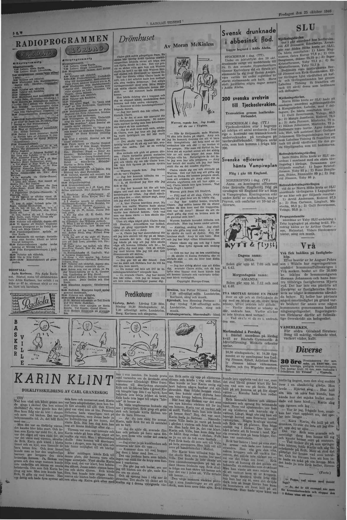 Laholms Tidning Fredag 25 oktober 1946, sida 6