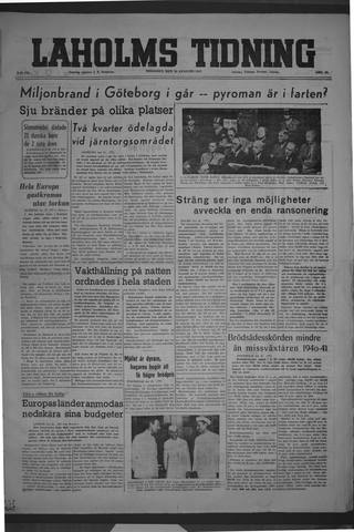 Förstasidan, Tisdag 26 augusti 1947