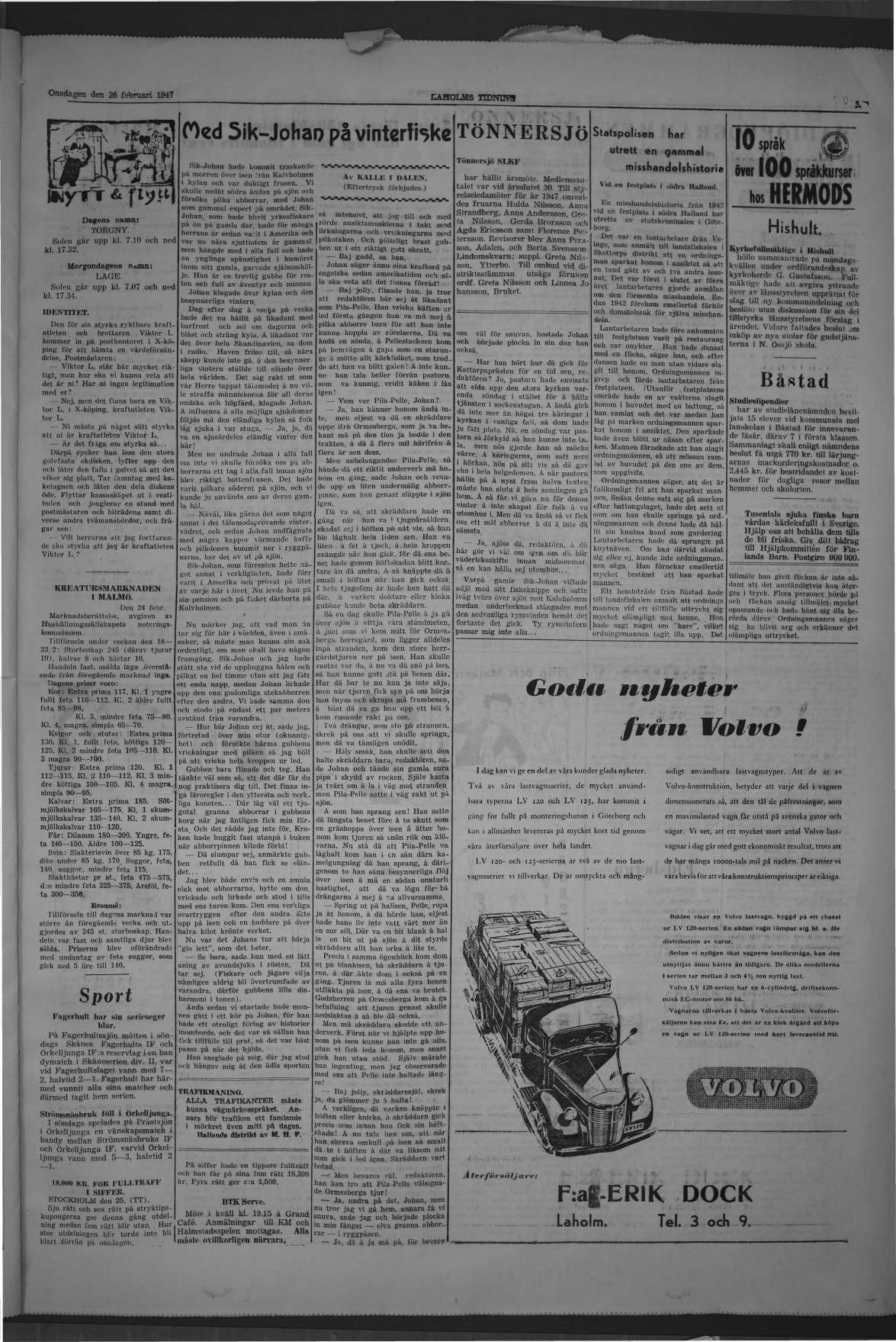 Laholms Tidning Onsdag 26 februari 1947, sida 5
