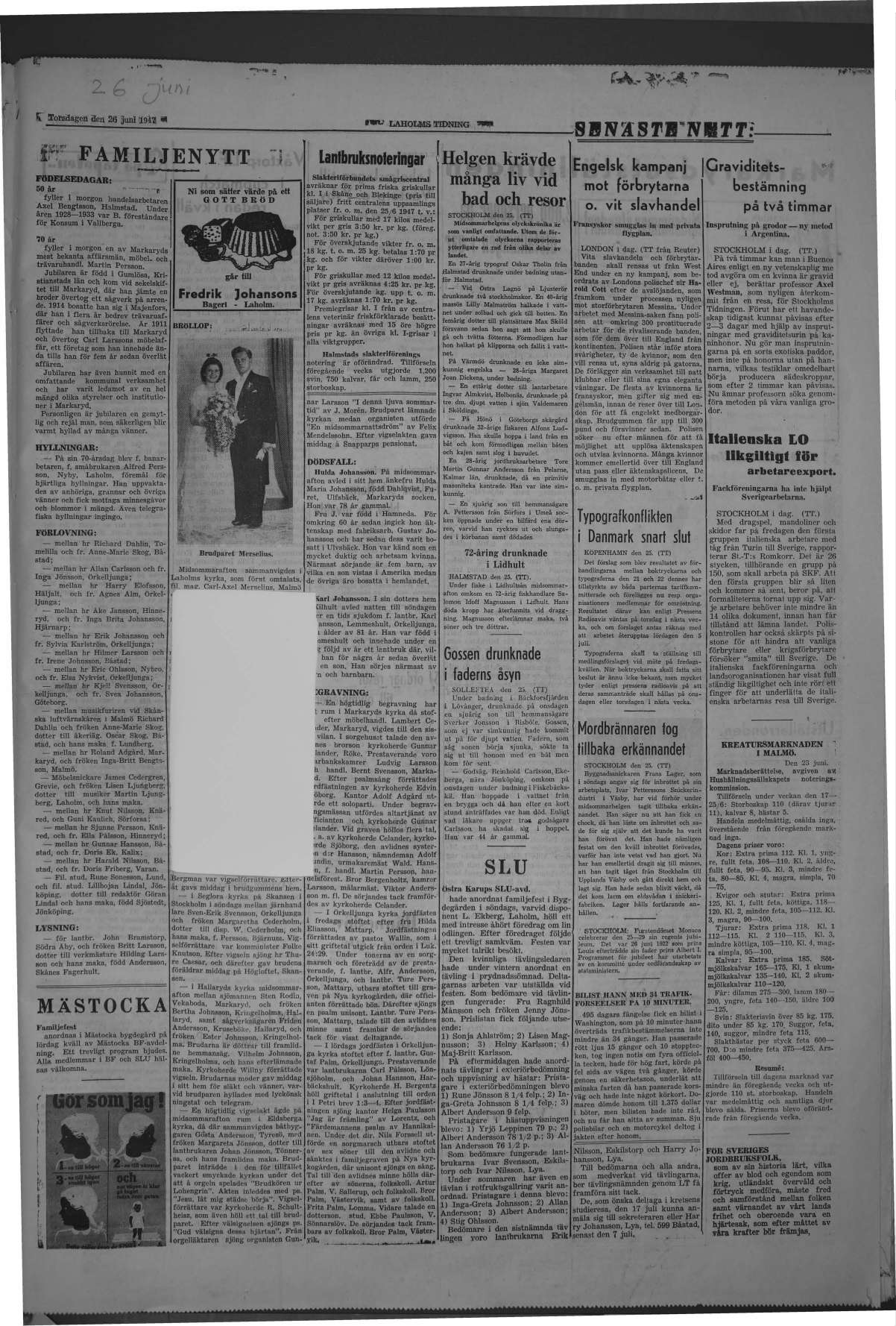 Laholms Tidning Torsdag 26 juni 1947, sida 3