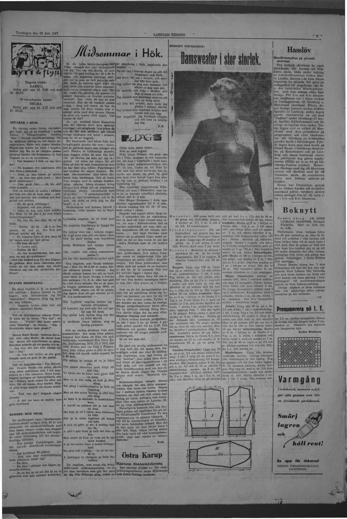 Laholms Tidning Torsdag 26 juni 1947, sida 5