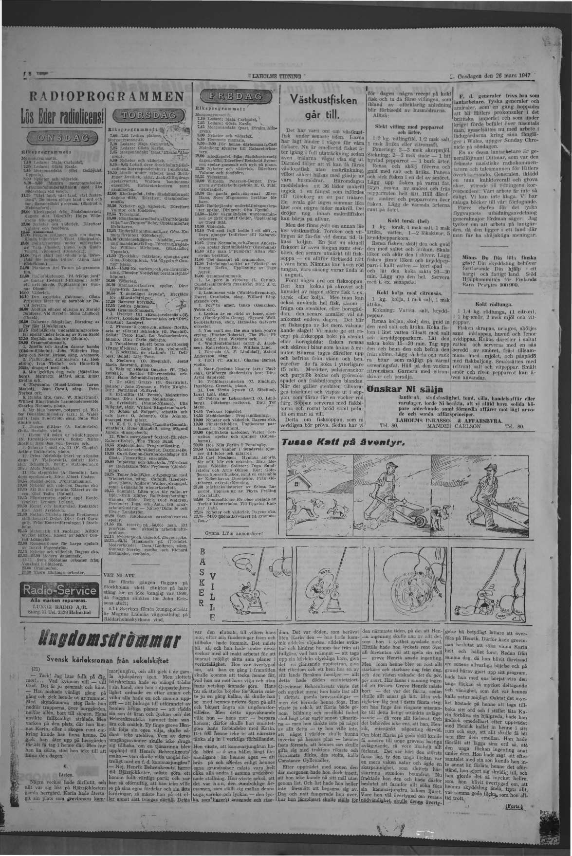 Laholms Tidning Onsdag 26 mars 1947, sida 8