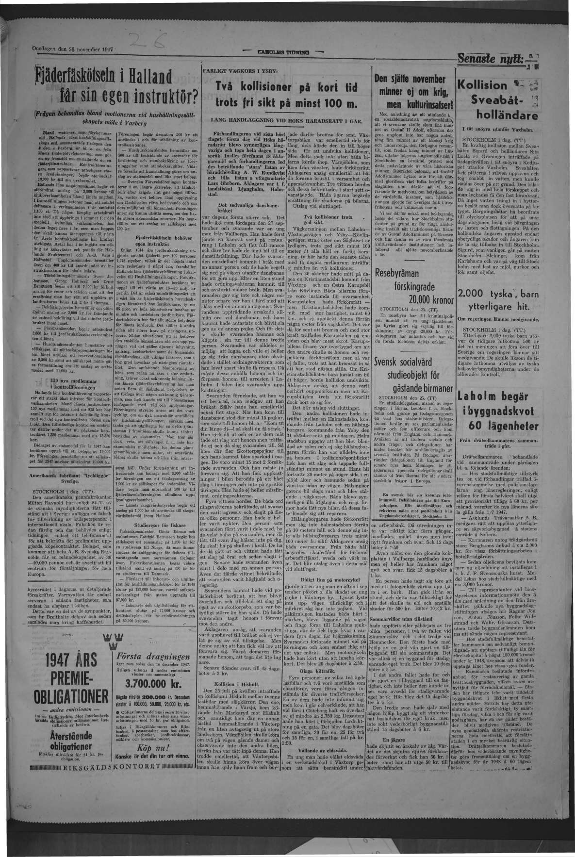 Laholms Tidning Onsdag 26 november 1947, sida 3
