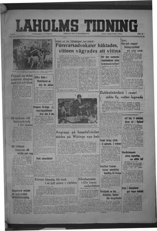 Förstasidan, Fredag 26 september 1947