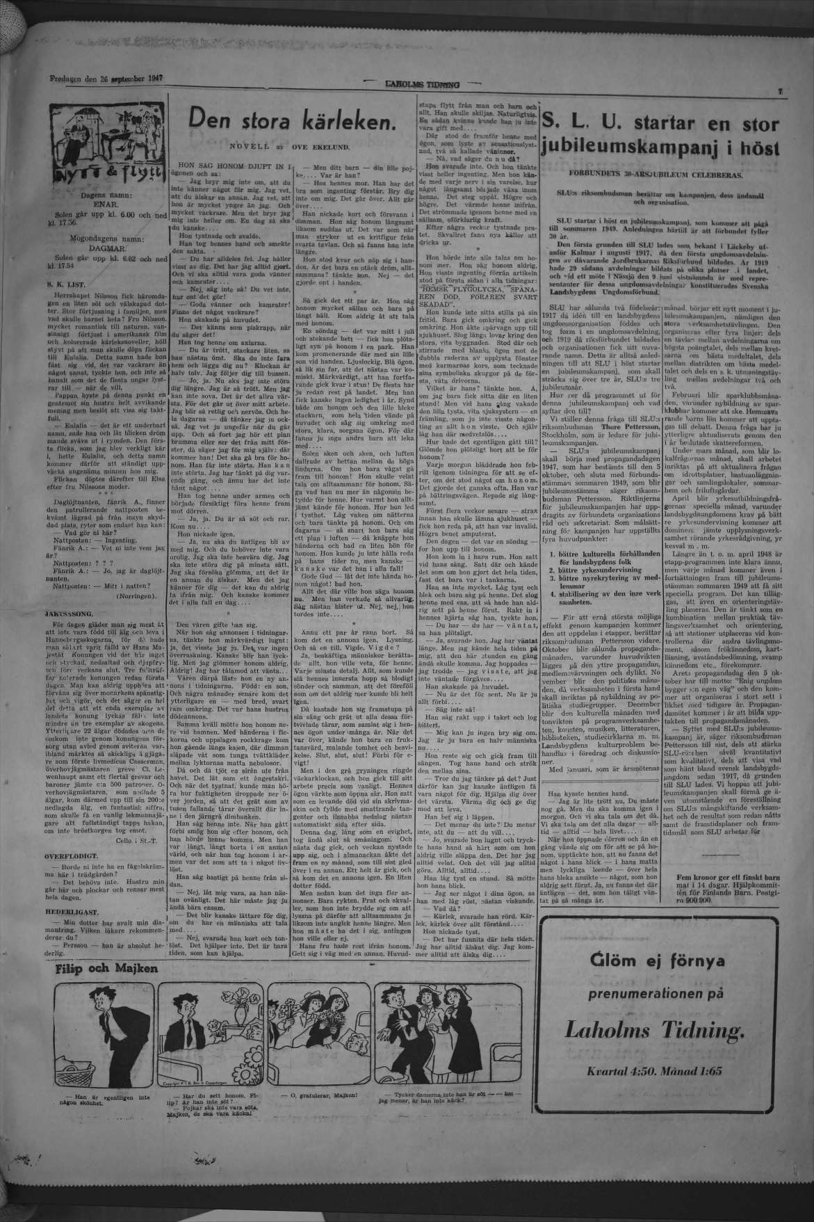 Laholms Tidning Fredag 26 september 1947, sida 7